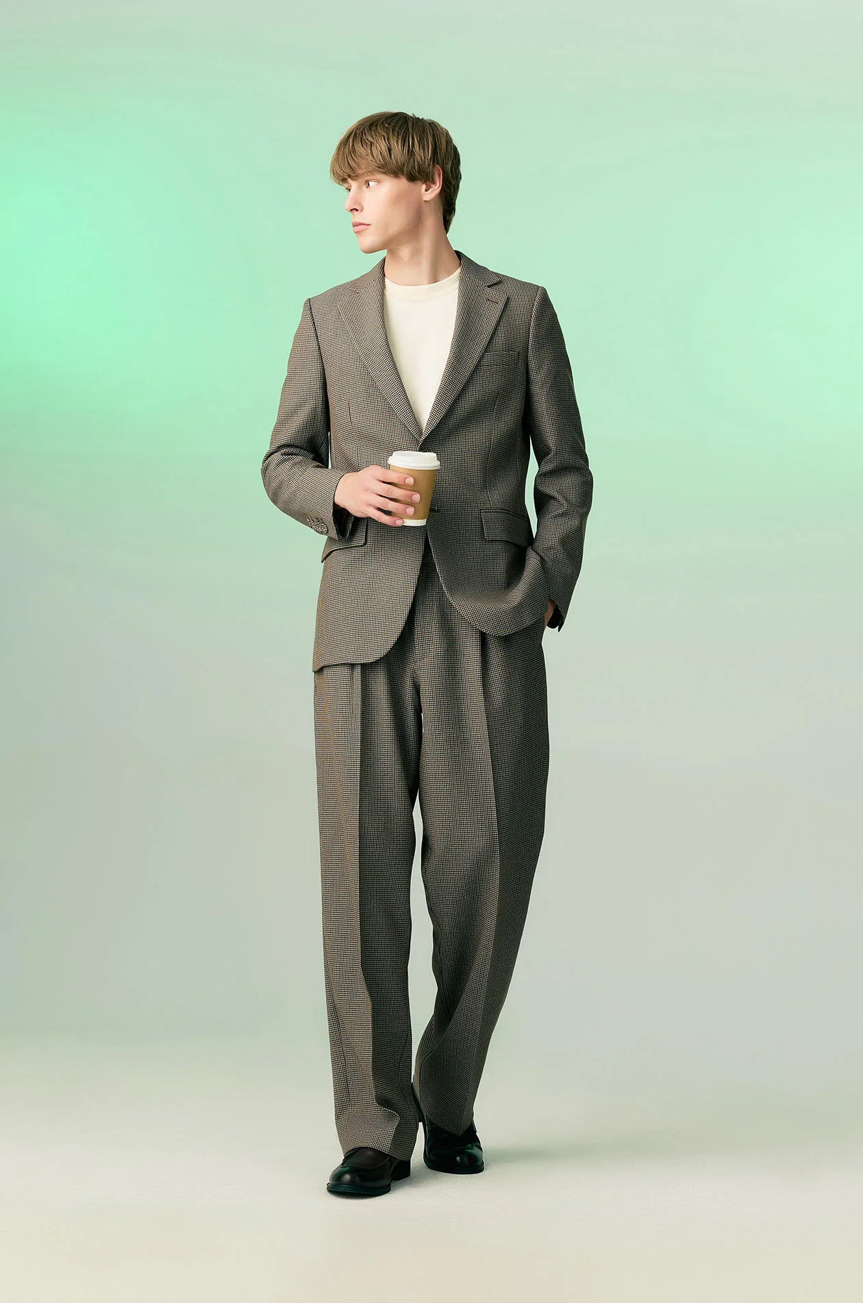 Houndstooth Single-Breasted Blazer