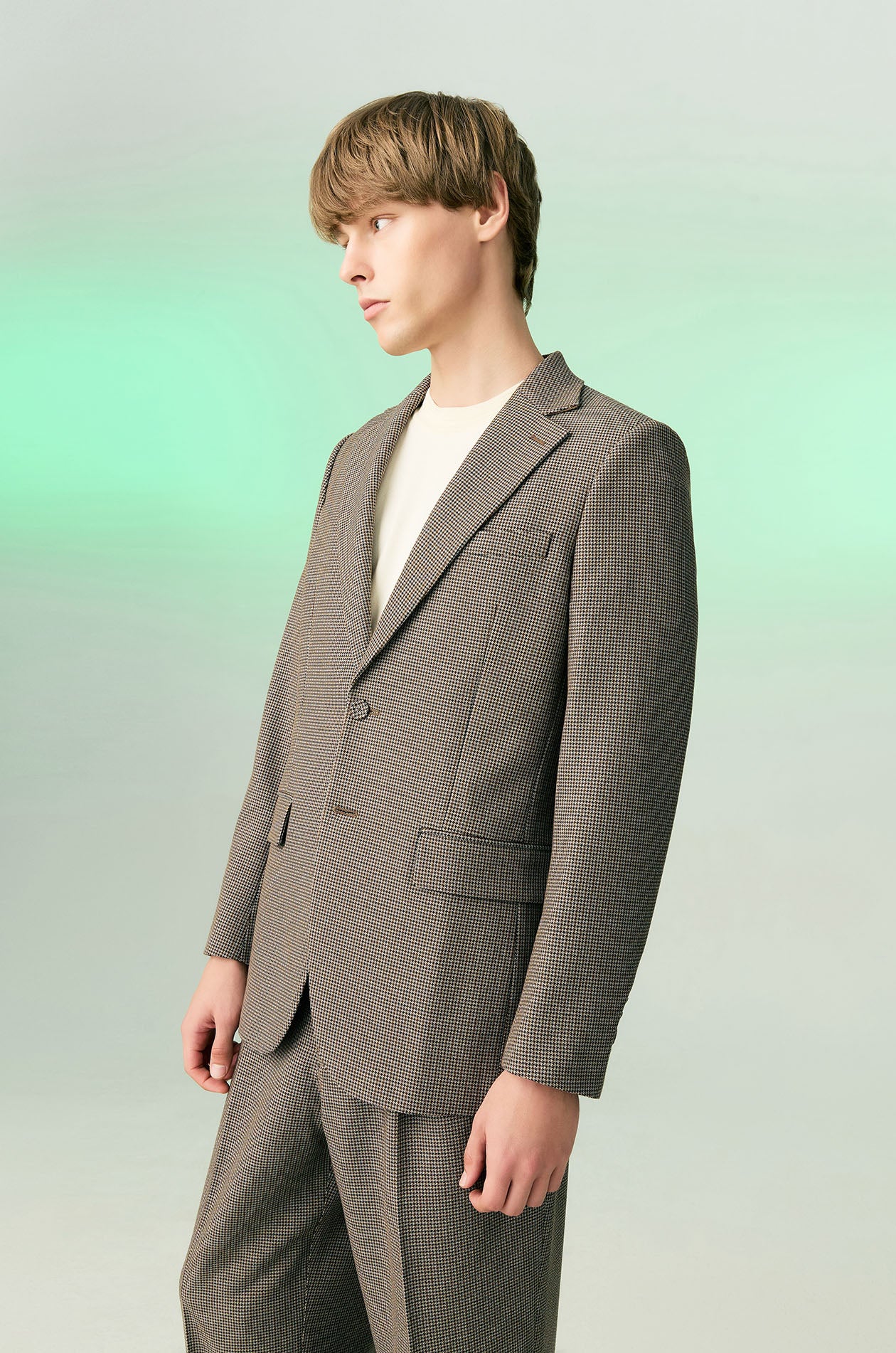 Houndstooth Single-Breasted Blazer - Image 2