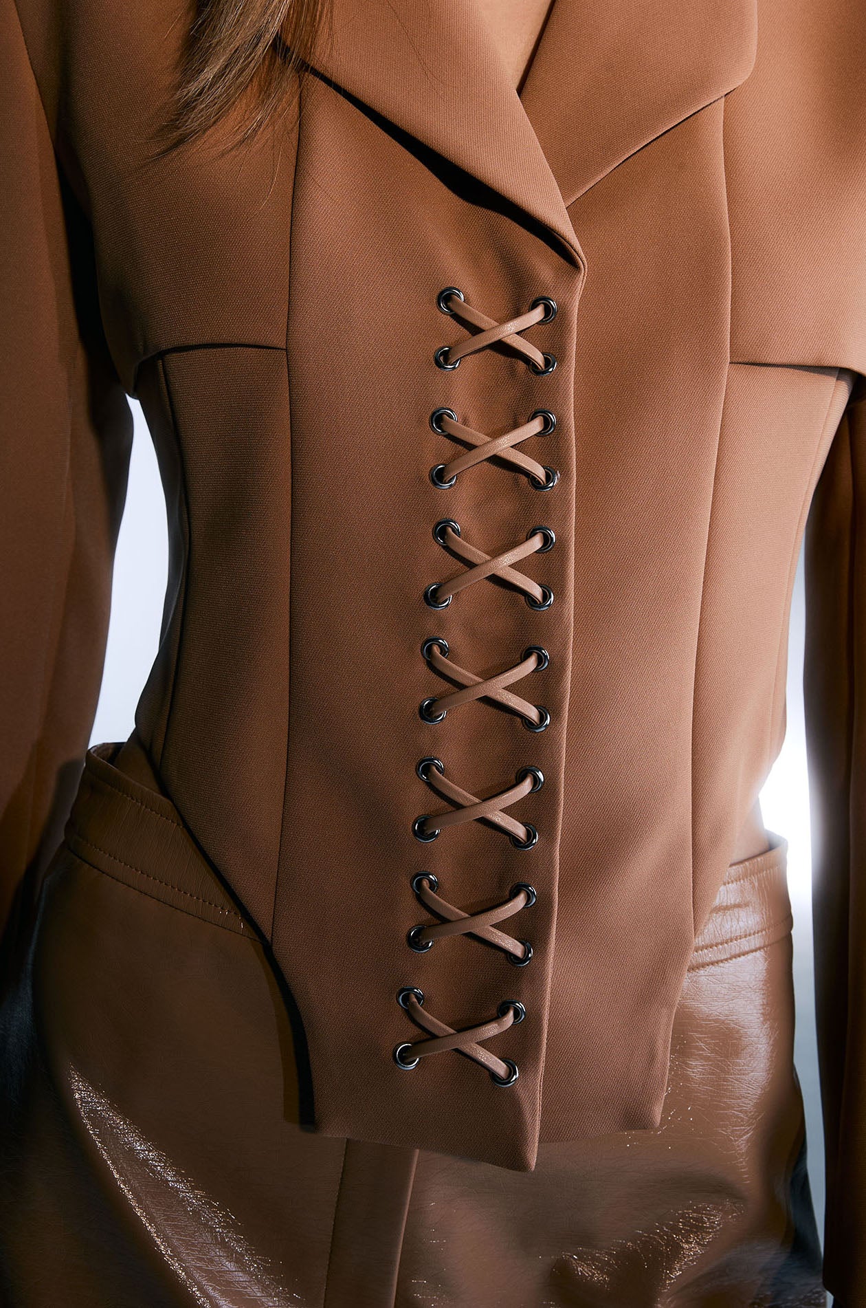 Structured Lace-Up Blazer with TunTun - Image 3