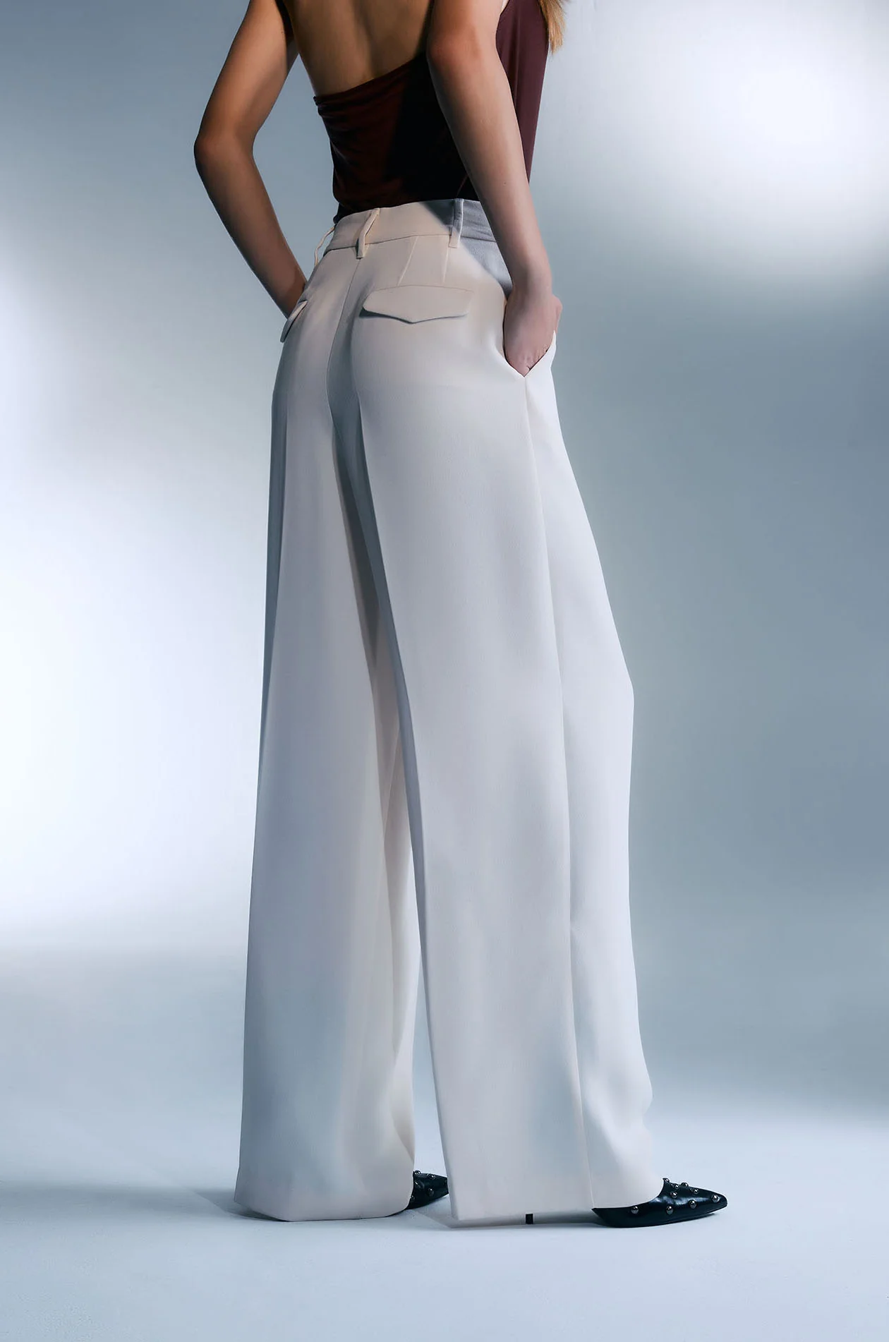 Straight Leg Pleated Pants with TunTun - Image 3