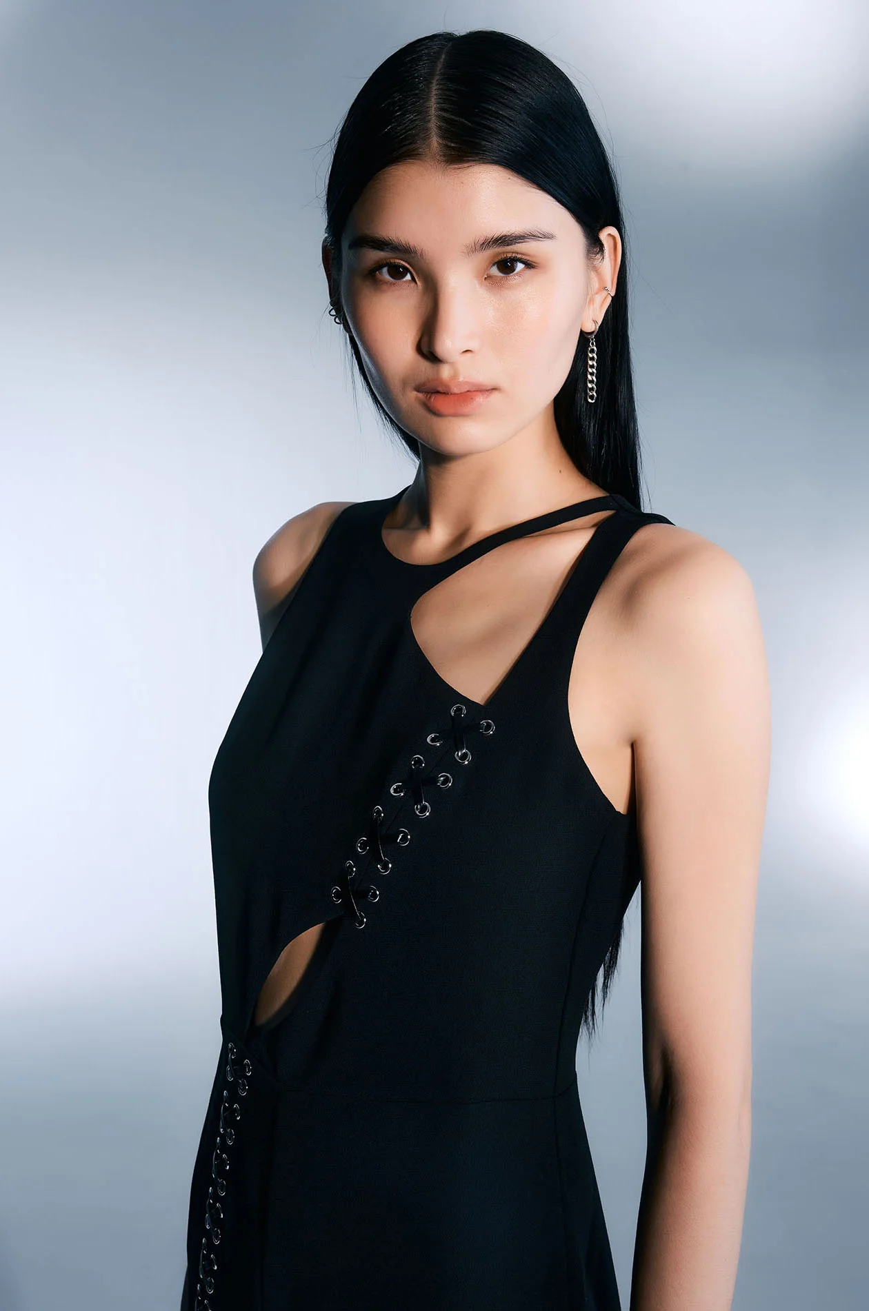 Lace-Up Cut-Out Jumpsuit with TunTun - Image 3