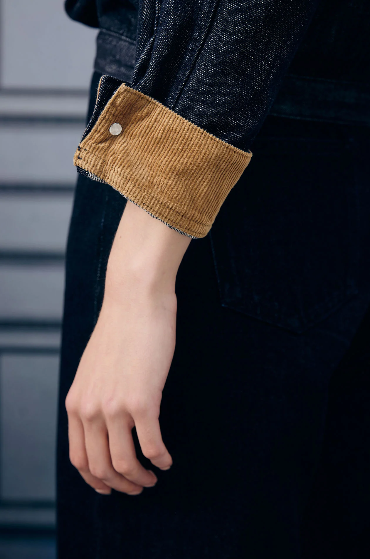 Corduroy Collar Zipper Jacket - Image 5