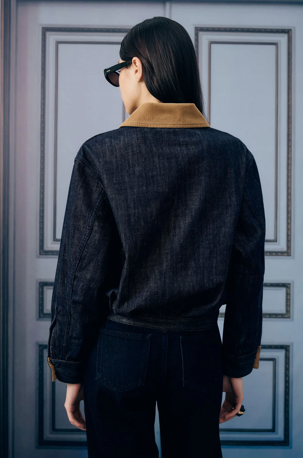 Corduroy Collar Zipper Jacket - Image 6