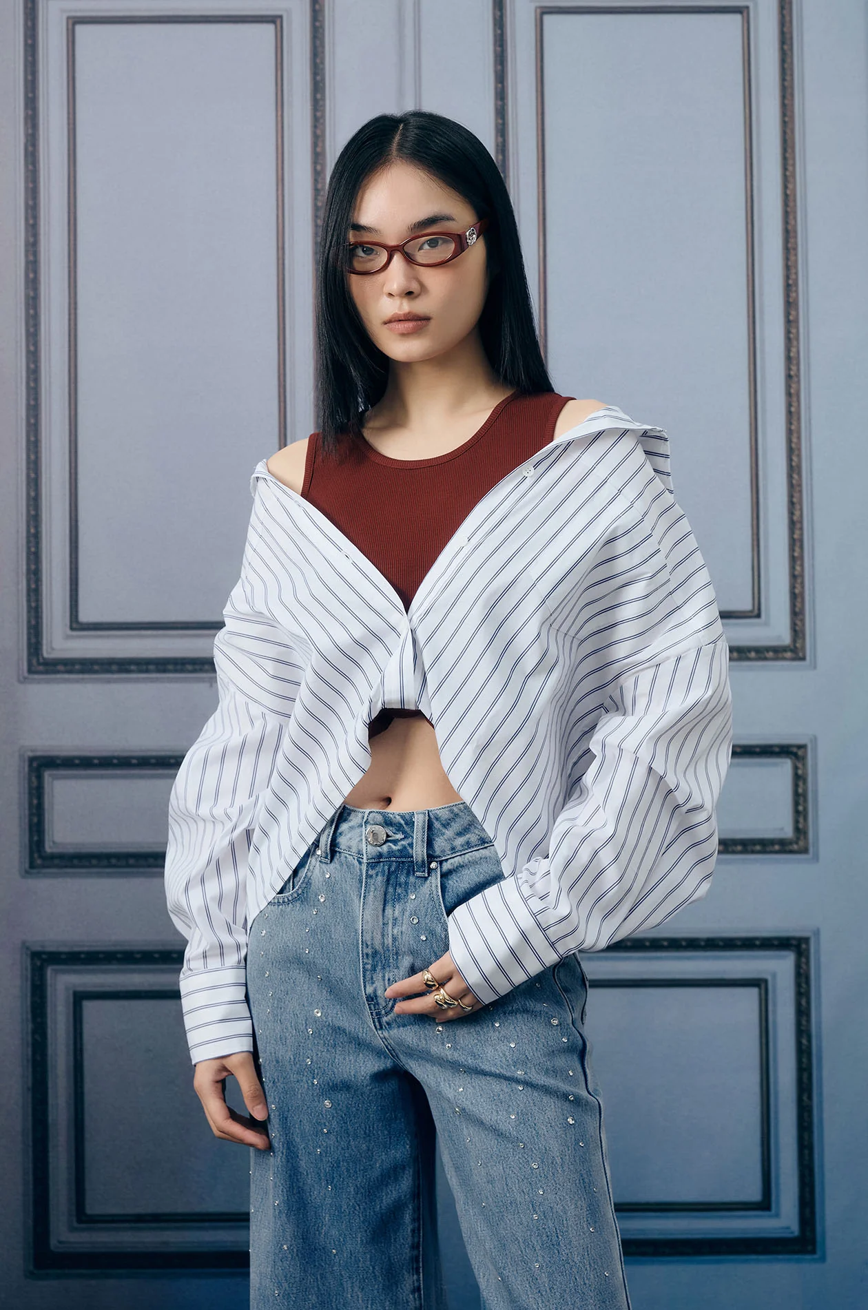 Tank-Layer Striped Shirt - Image 7