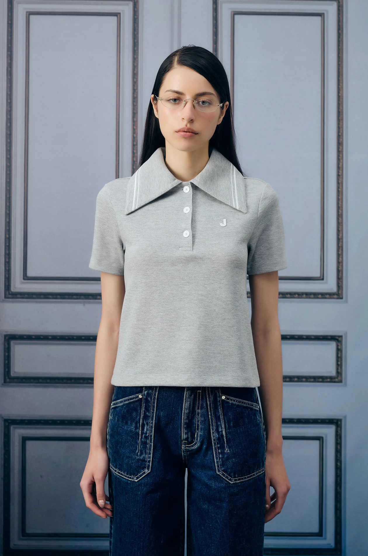 Oversized Collar Polo Shirt - Image 12