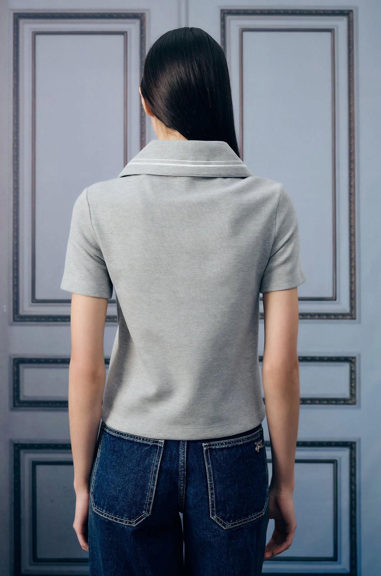 Oversized Collar Polo Shirt - Image 14