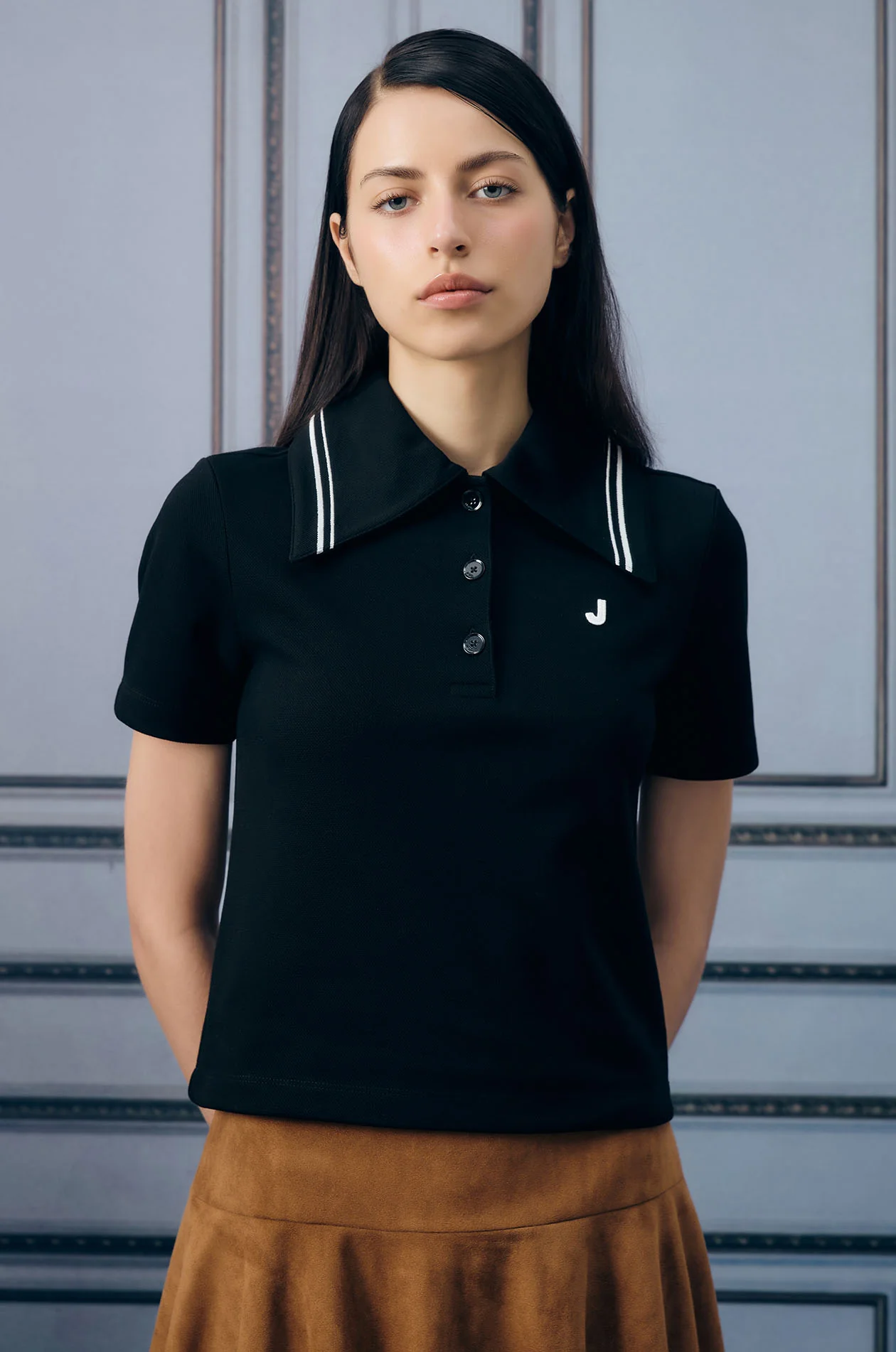 Oversized Collar Polo Shirt - Image 2