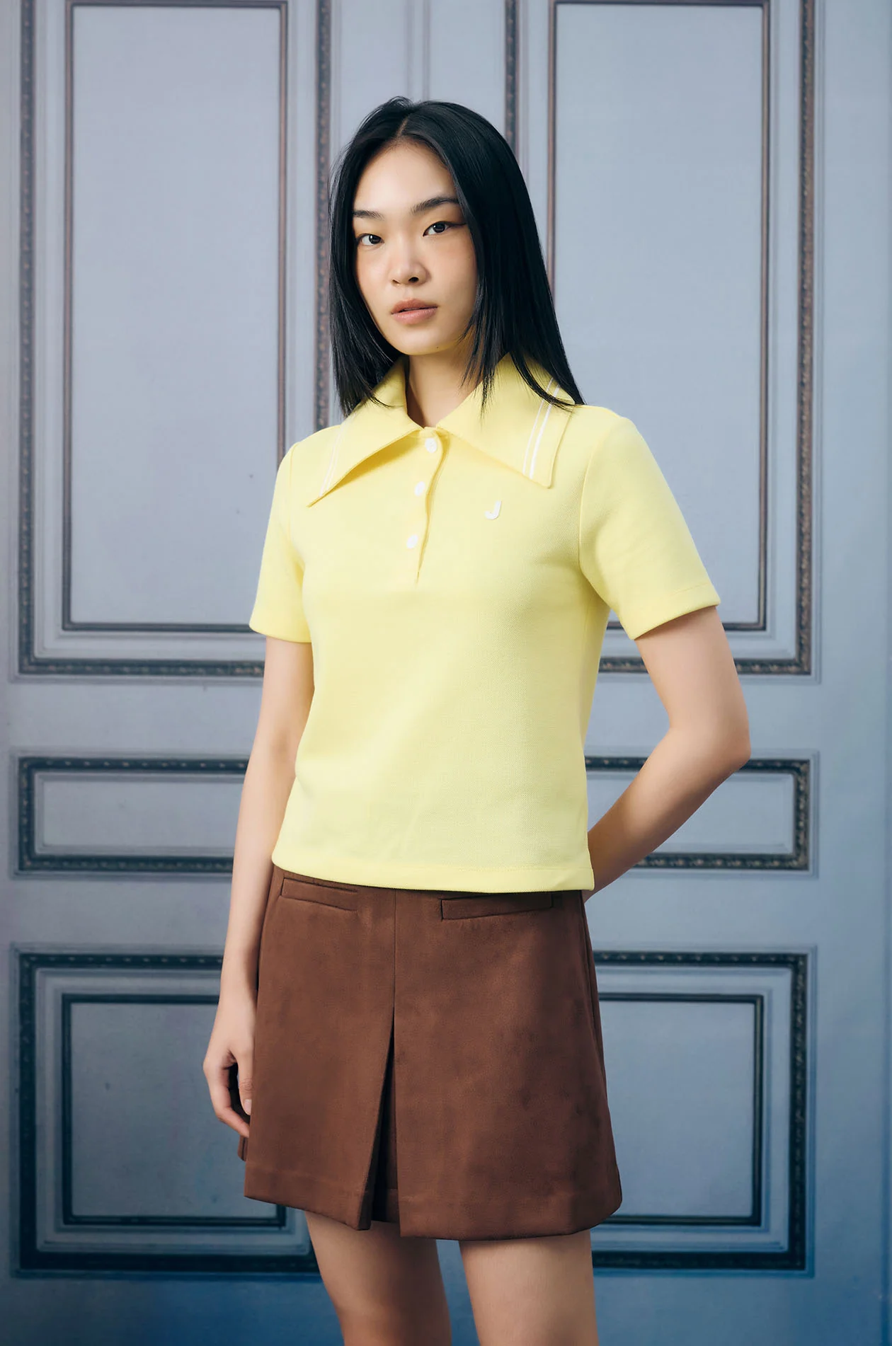 Oversized Collar Polo Shirt - Image 6