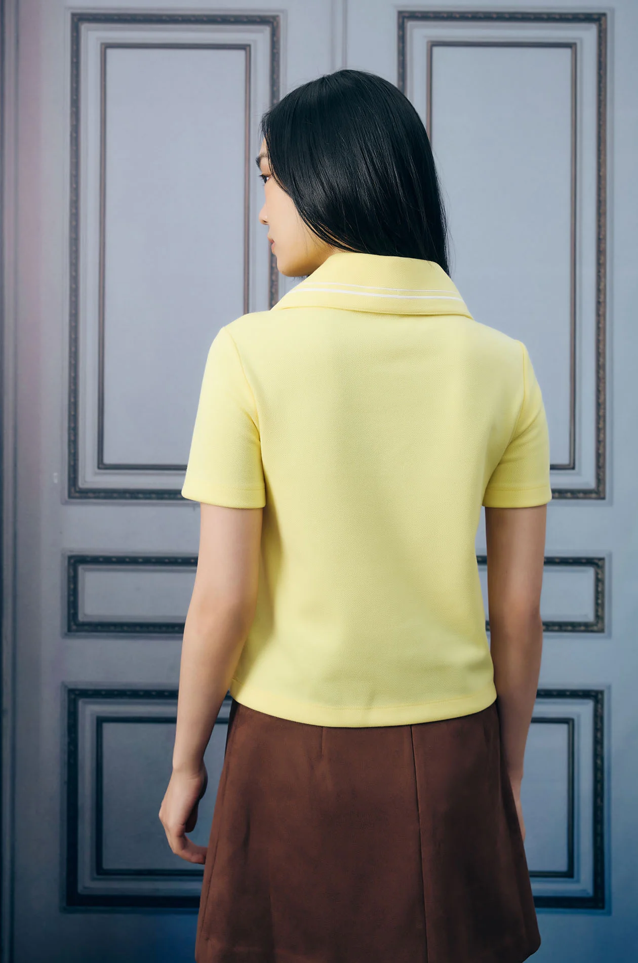 Oversized Collar Polo Shirt - Image 8