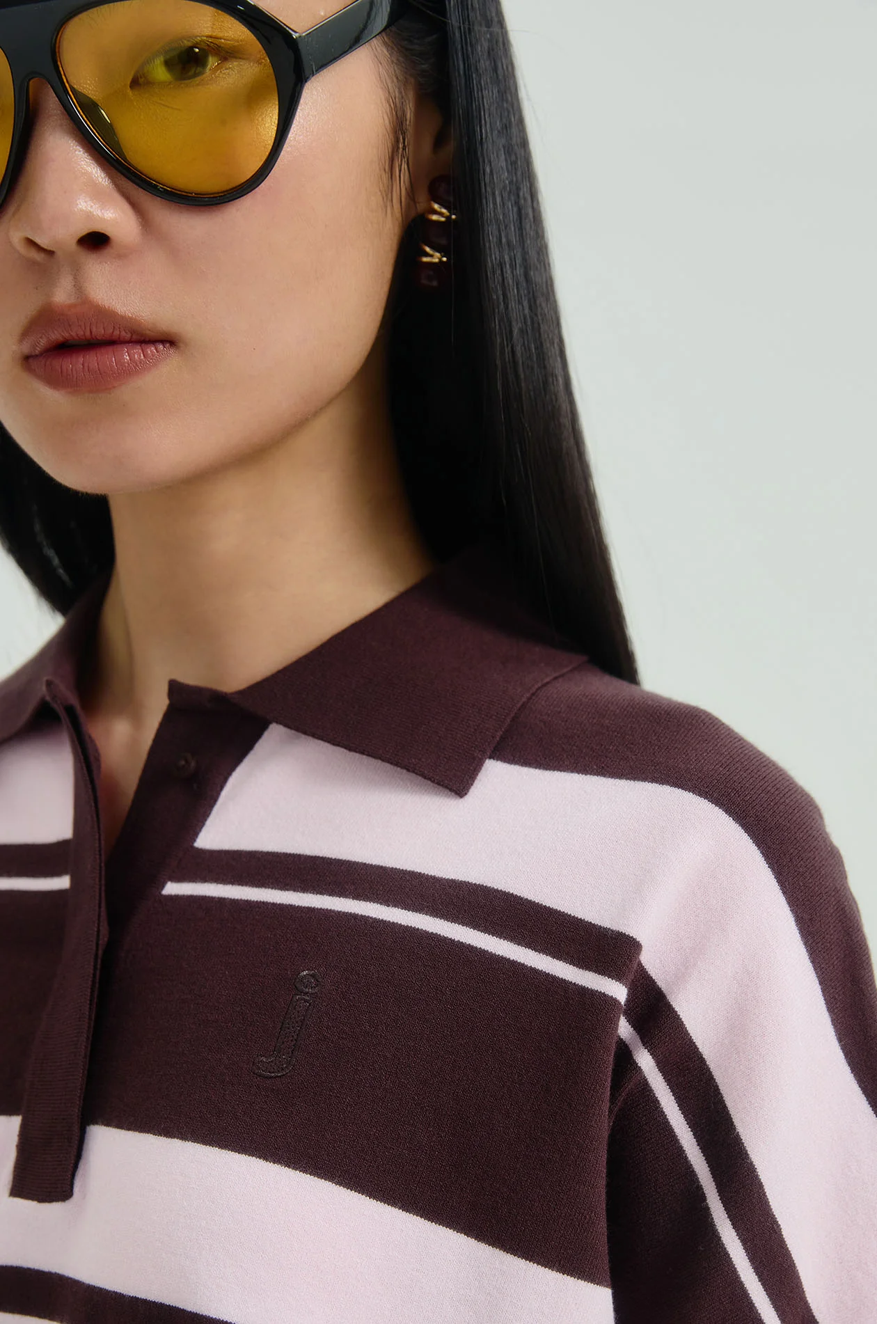 Striped Knit Polo Shirt - Image 3