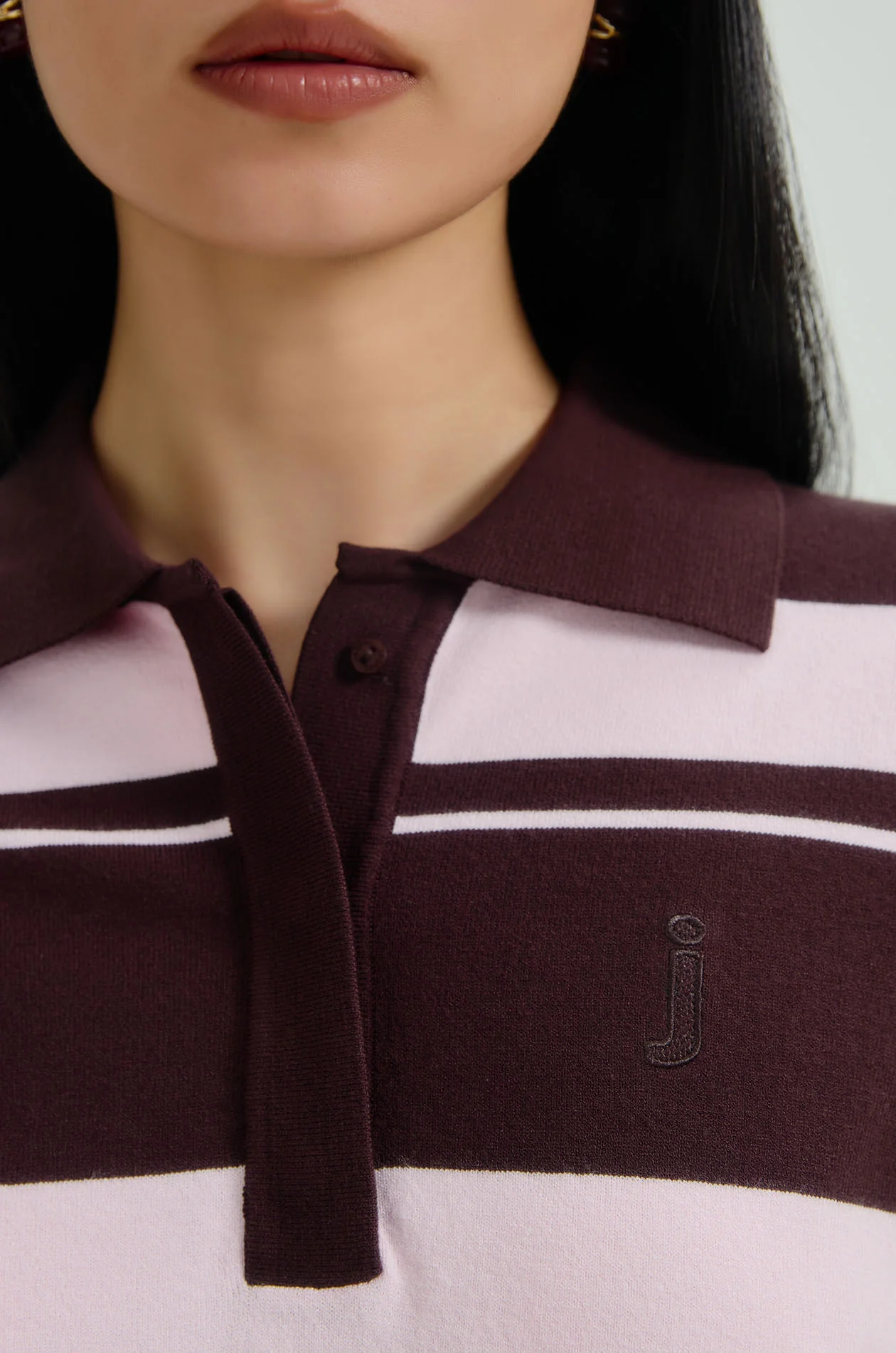 Striped Knit Polo Shirt - Image 4