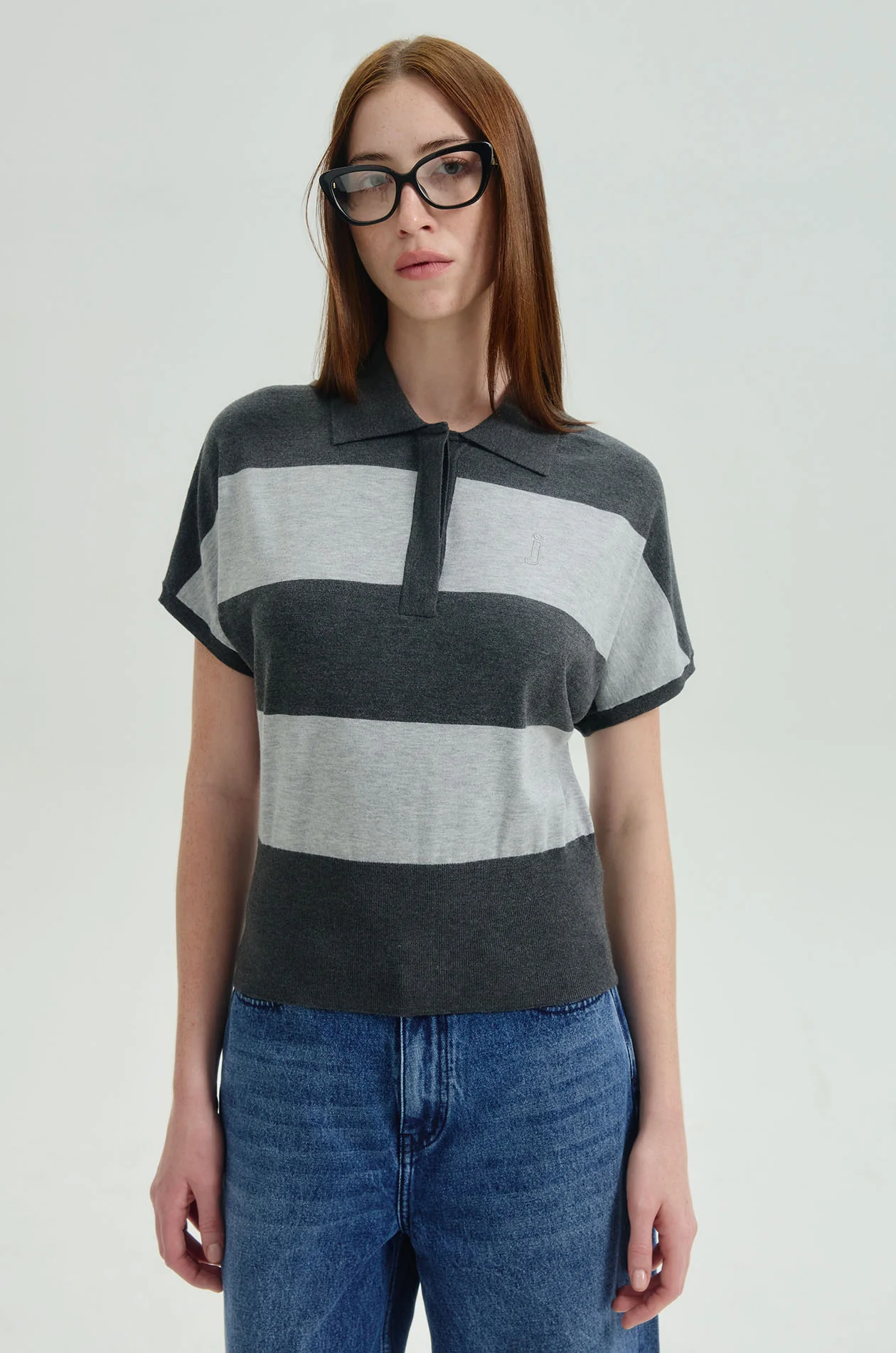 Striped Knit Polo Shirt - Image 7