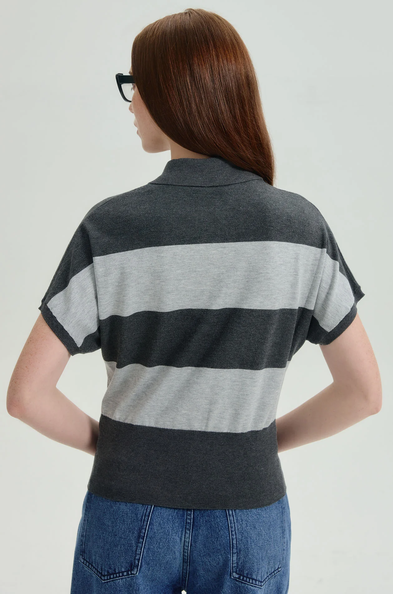 Striped Knit Polo Shirt - Image 9