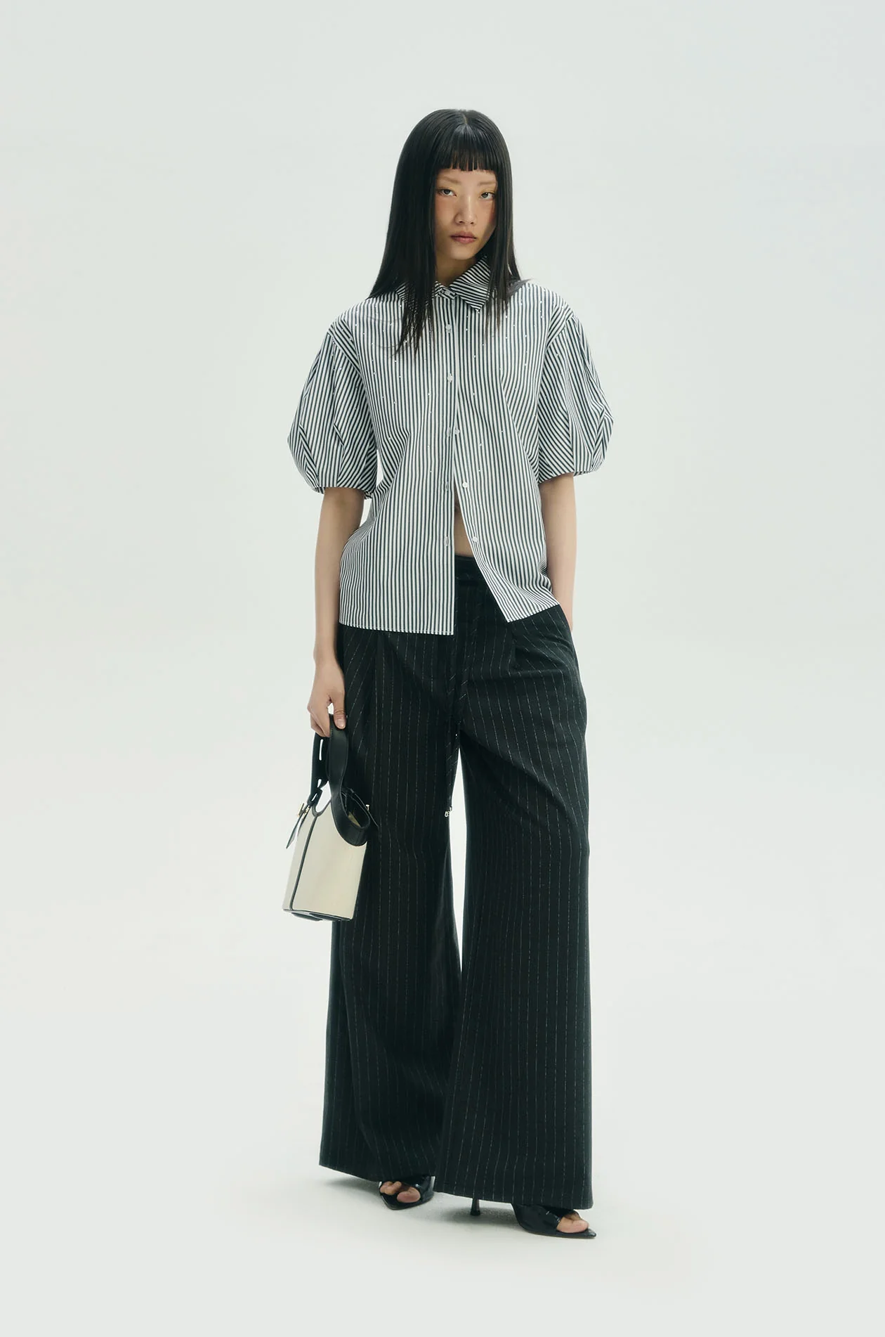 Striped Puff Sleeve Shirt