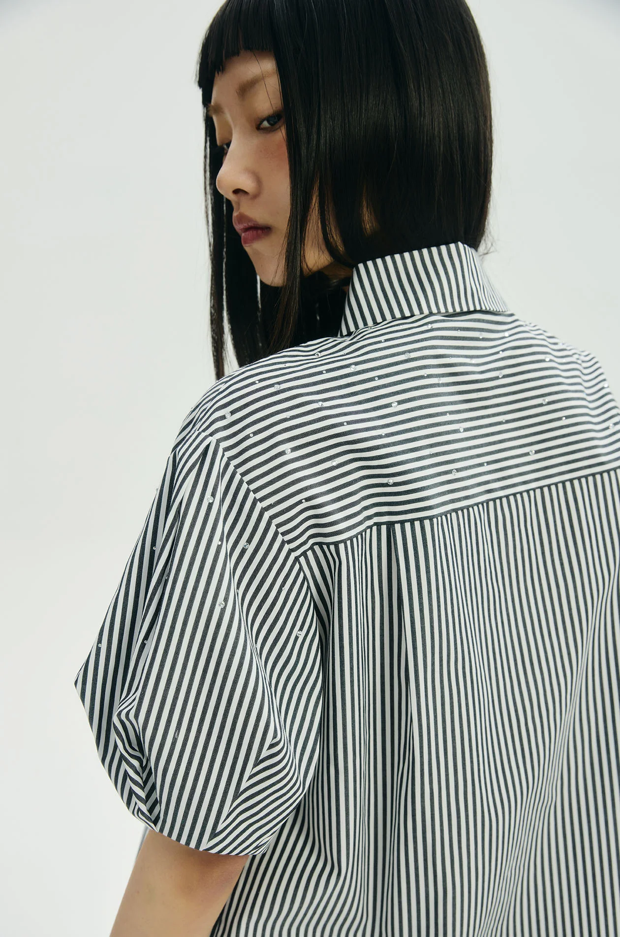 Striped Puff Sleeve Shirt - Image 5