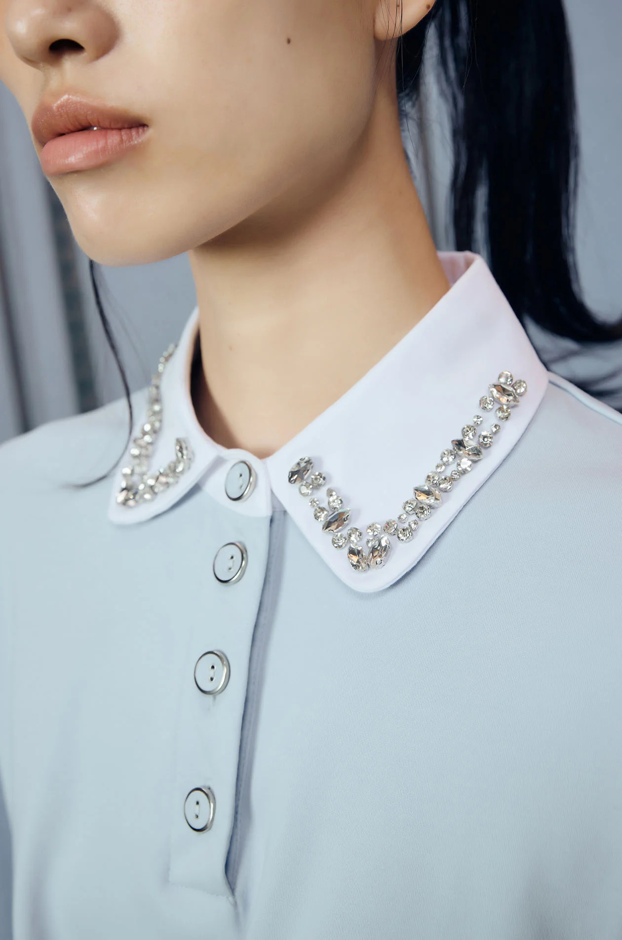 Tie-Hem Cropped Polo Shirt - Image 3