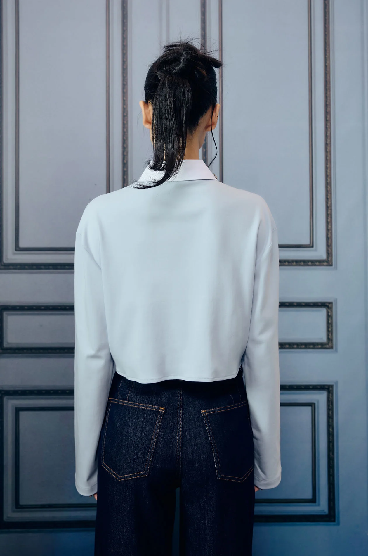 Tie-Hem Cropped Polo Shirt - Image 4