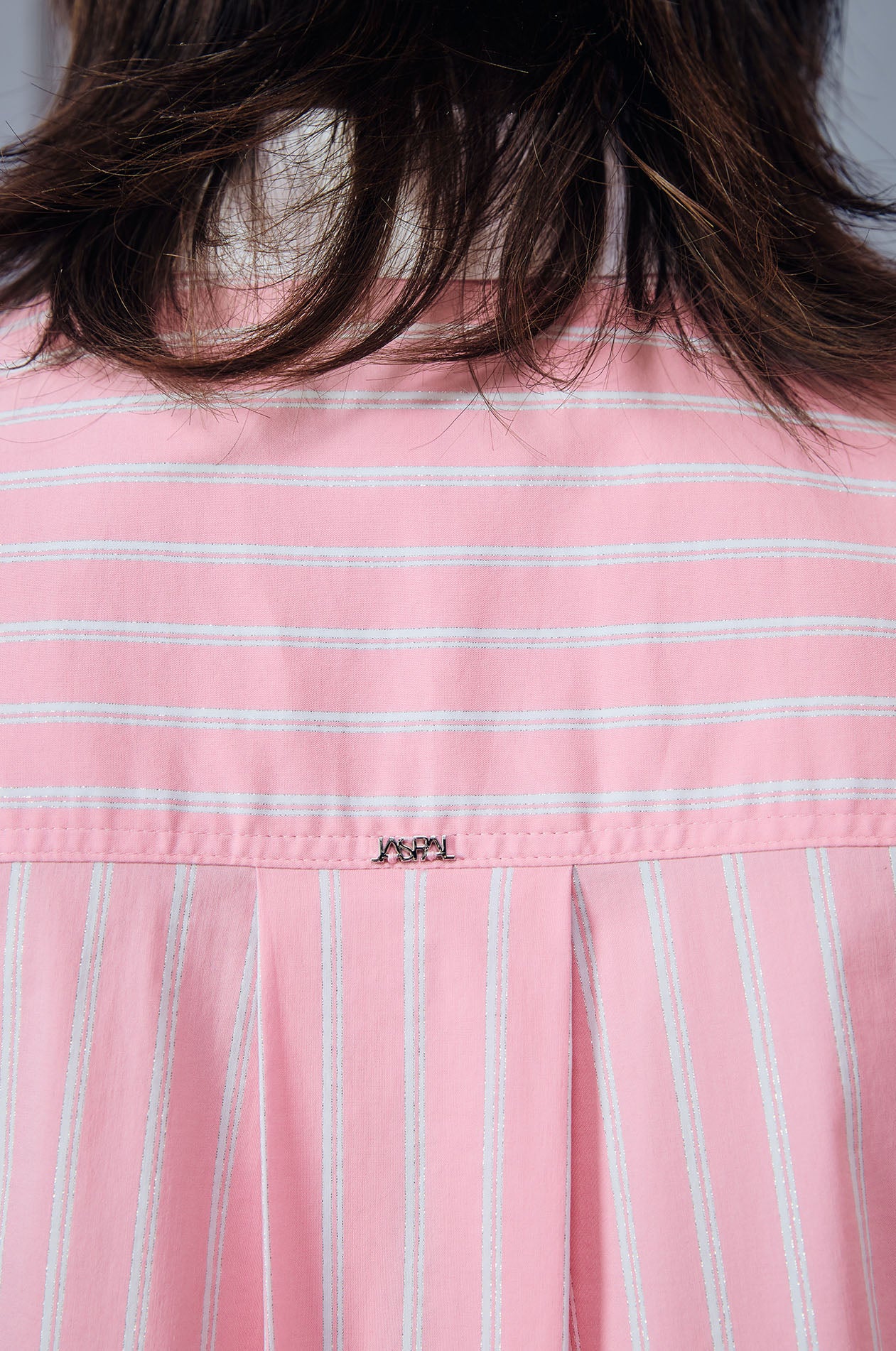 Metallic Striped Ruffle Trim Shirt - Image 4