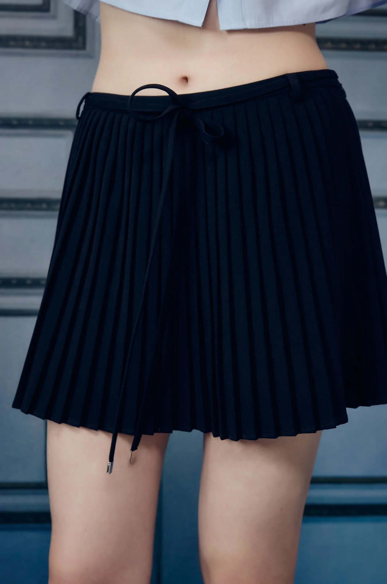 Pleated Georgette Mini Skirt - Image 3