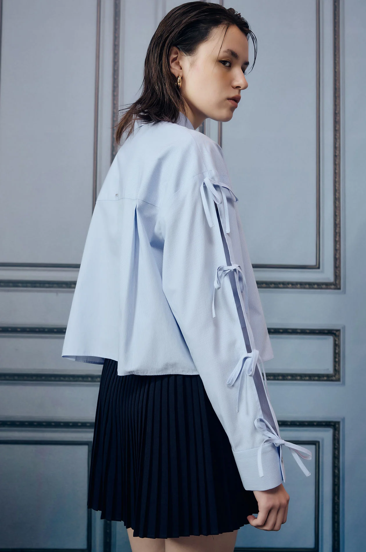 Ribbon Sleeve Boxy Shirt - Image 5