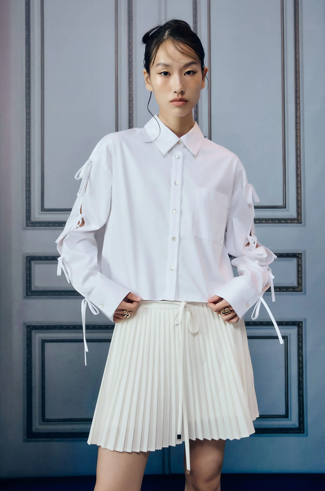 Ribbon Sleeve Boxy Shirt - Image 7