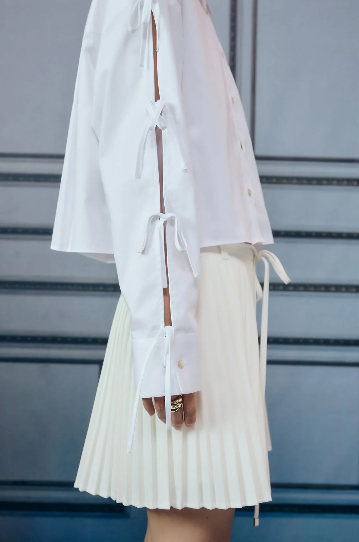 Ribbon Sleeve Boxy Shirt - Image 8