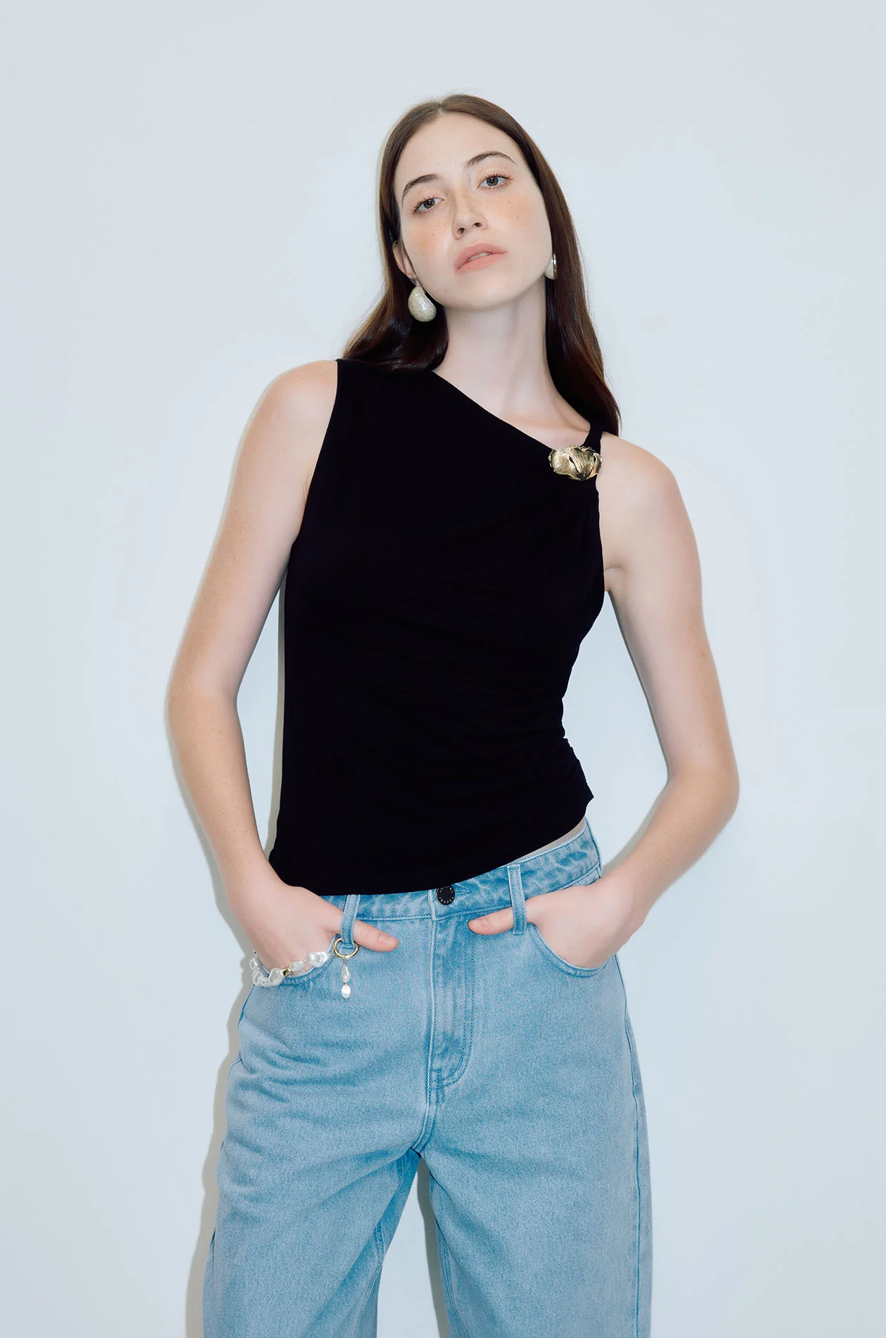 Draped Sleeveless Top - Image 2