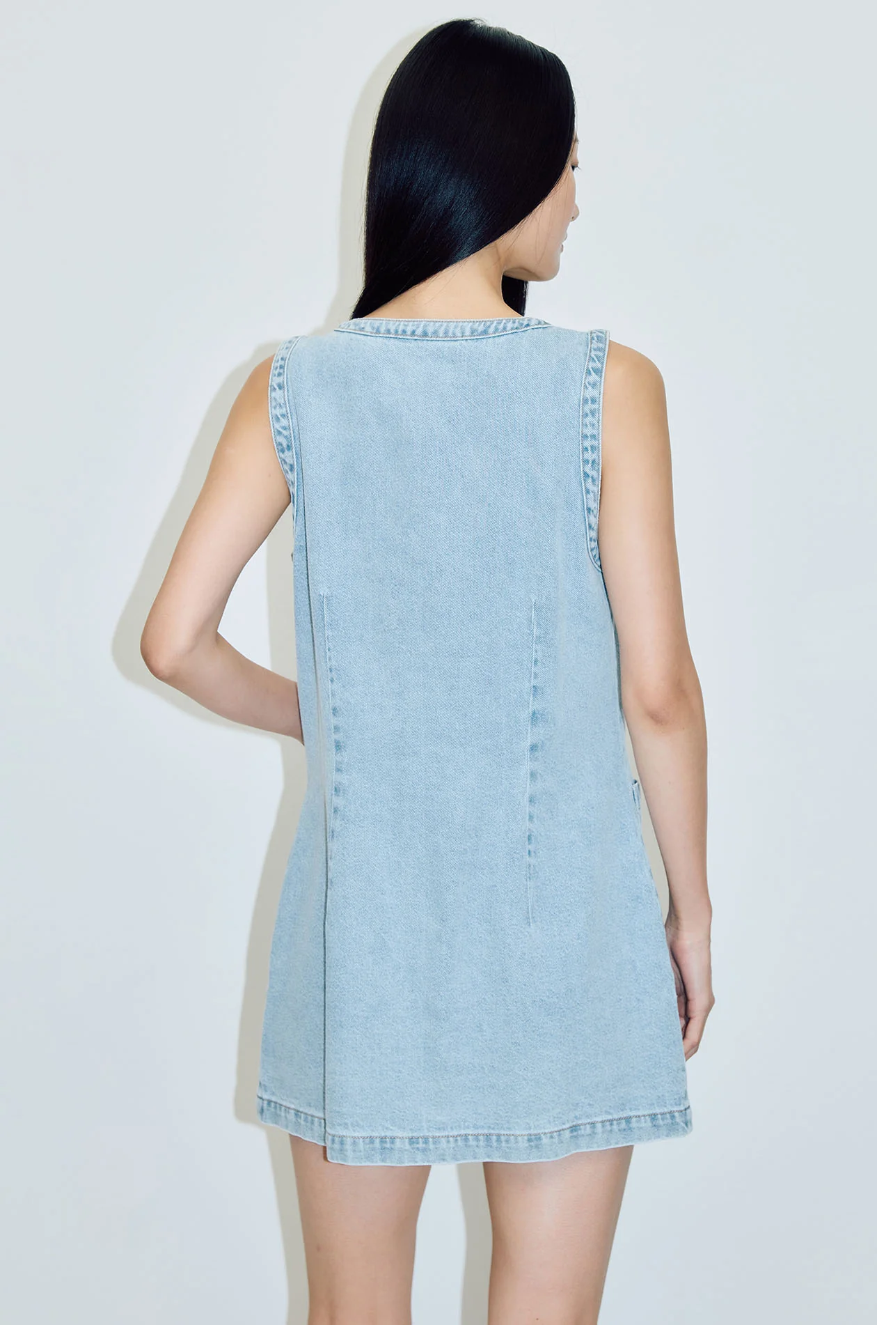 Sheath Denim Mini Dress - Image 4