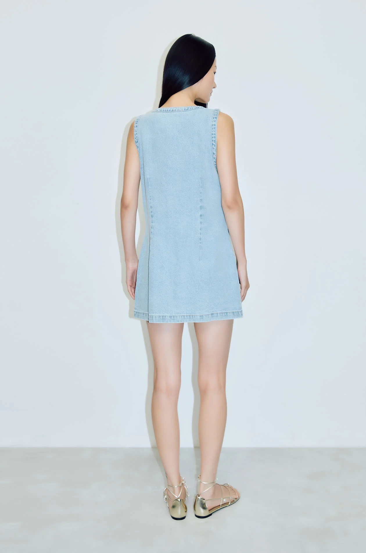 Sheath Denim Mini Dress - Image 5