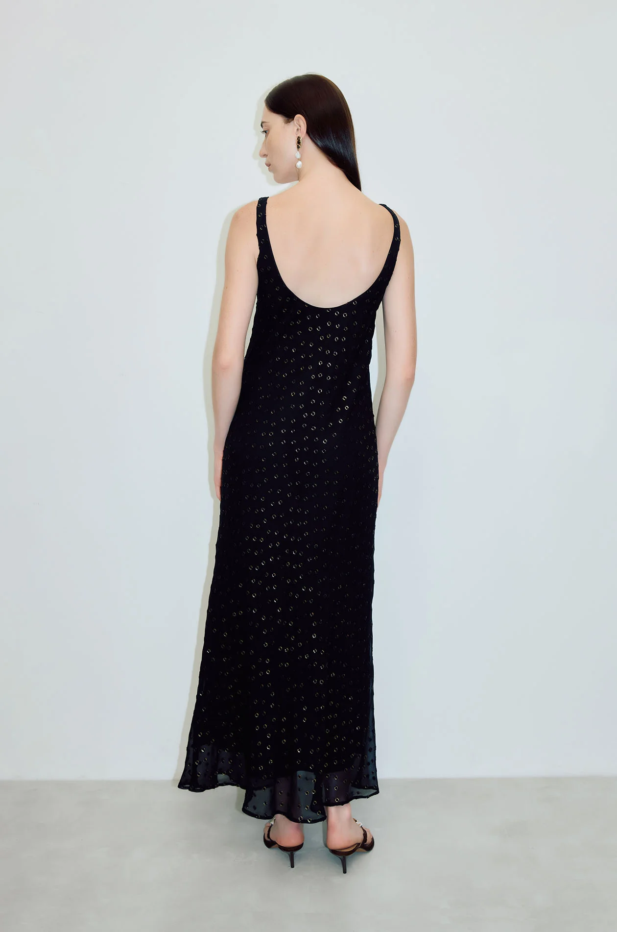 Faux Jewel Chiffon Maxi Dress - Image 3