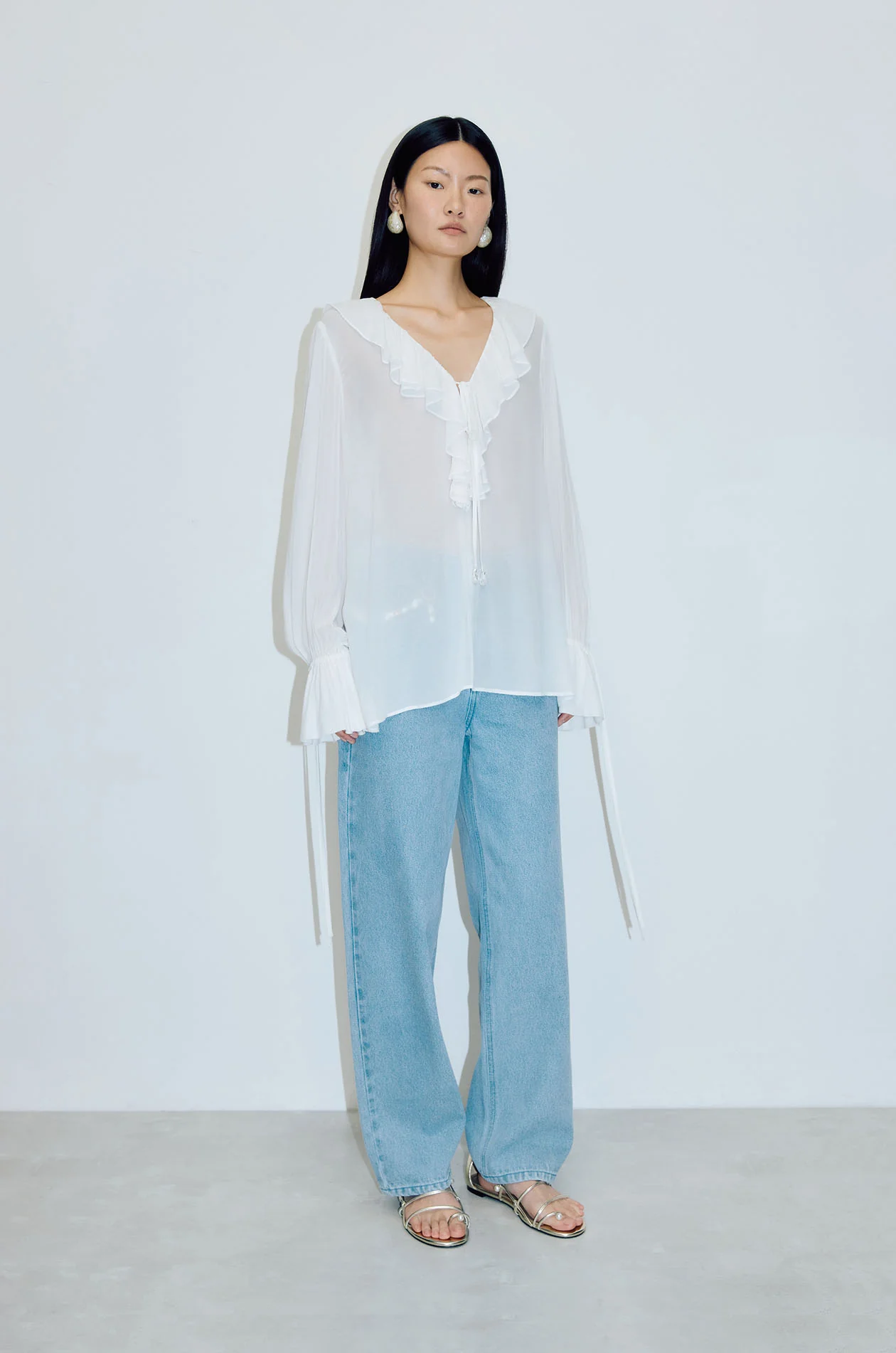 Ruffle Chiffon Blouse