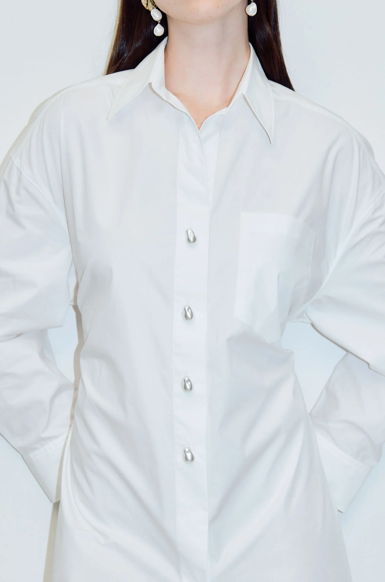 Roll-Up Sleeve Midi Shirt Dress - Image 3