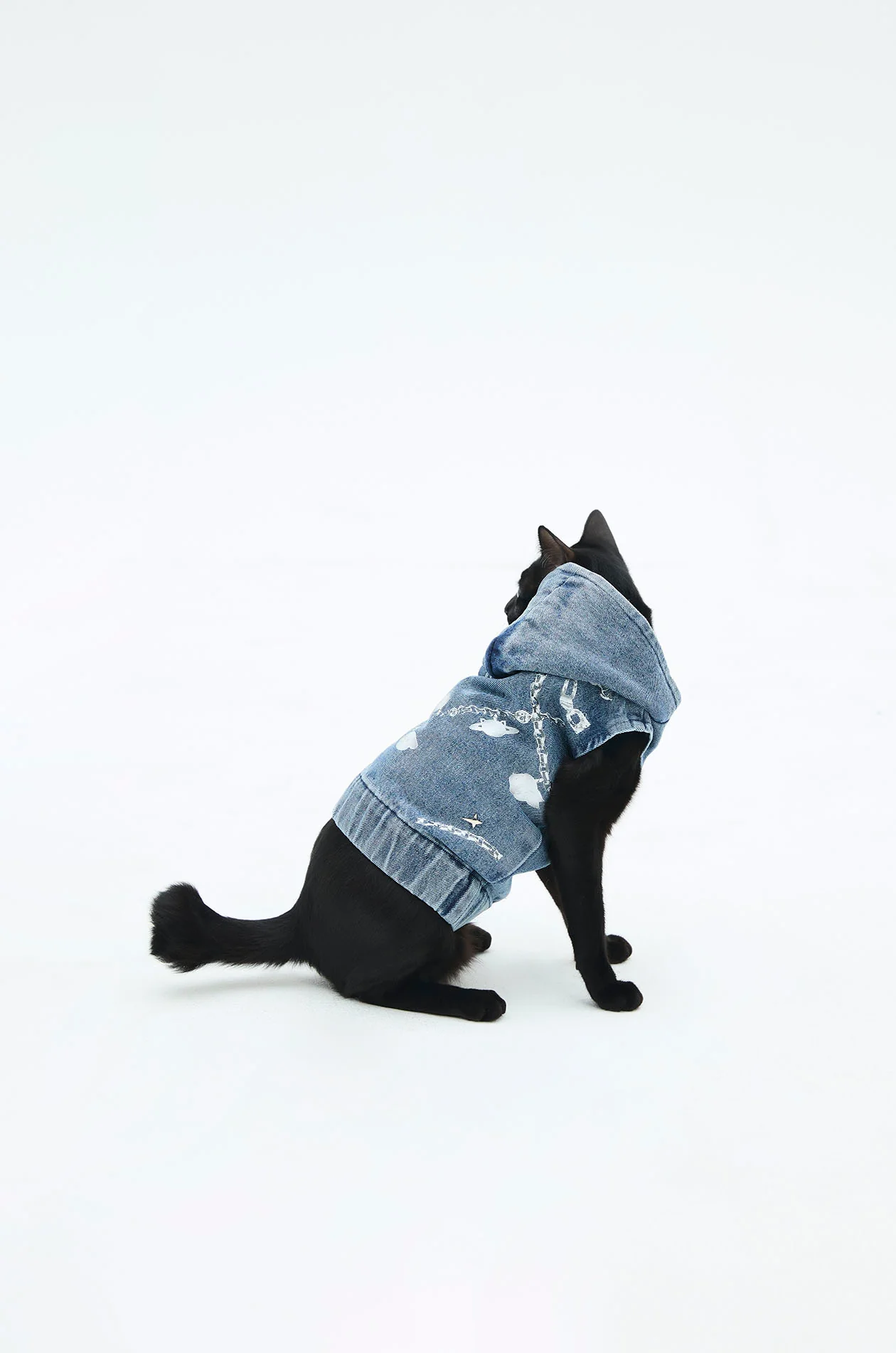 Pet Denim Hoodie with Gongkan - Image 4