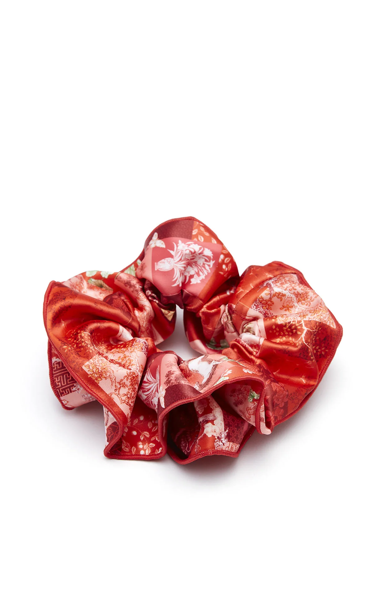 Patchwork Motifs Satin Scrunchie