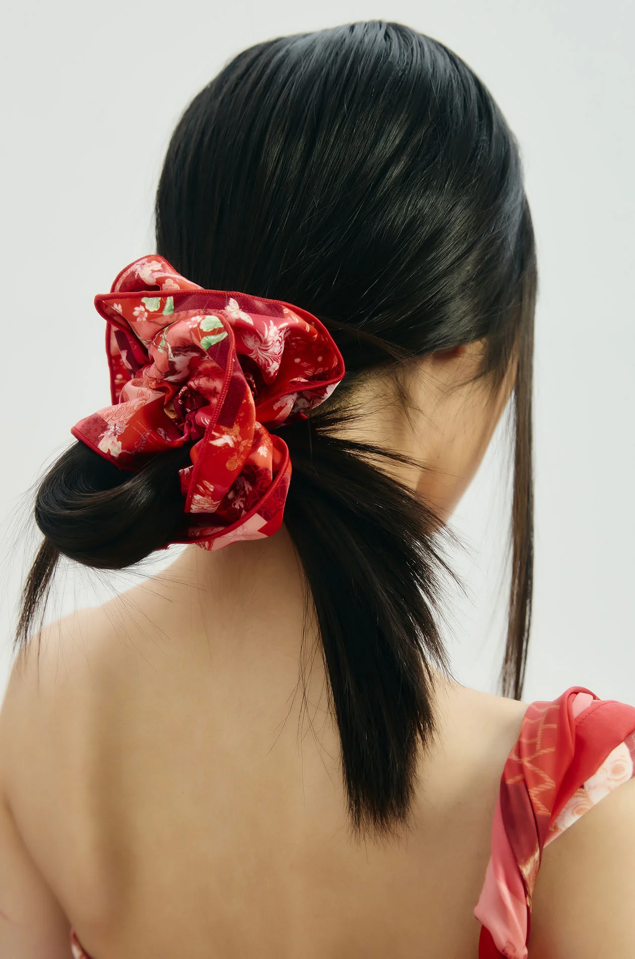 Patchwork Motifs Satin Scrunchie - Image 2
