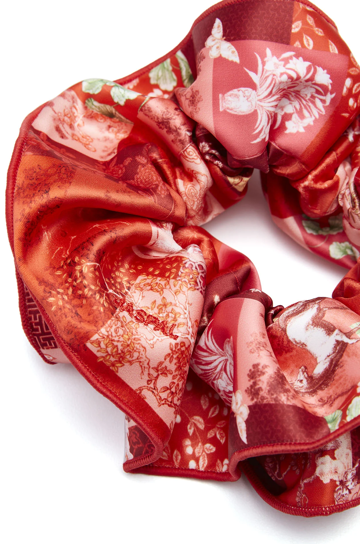 Patchwork Motifs Satin Scrunchie - Image 3