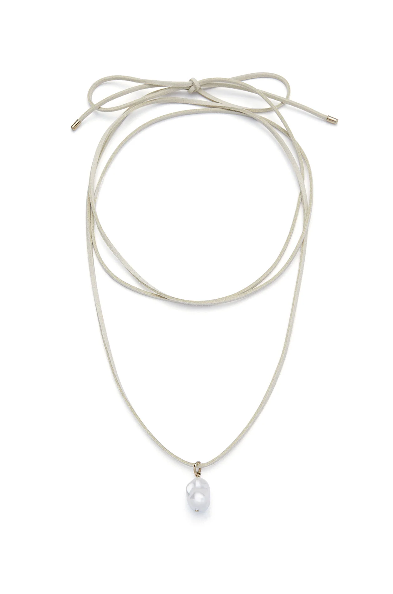 Romancing the Pearls Suede Tie Necklace