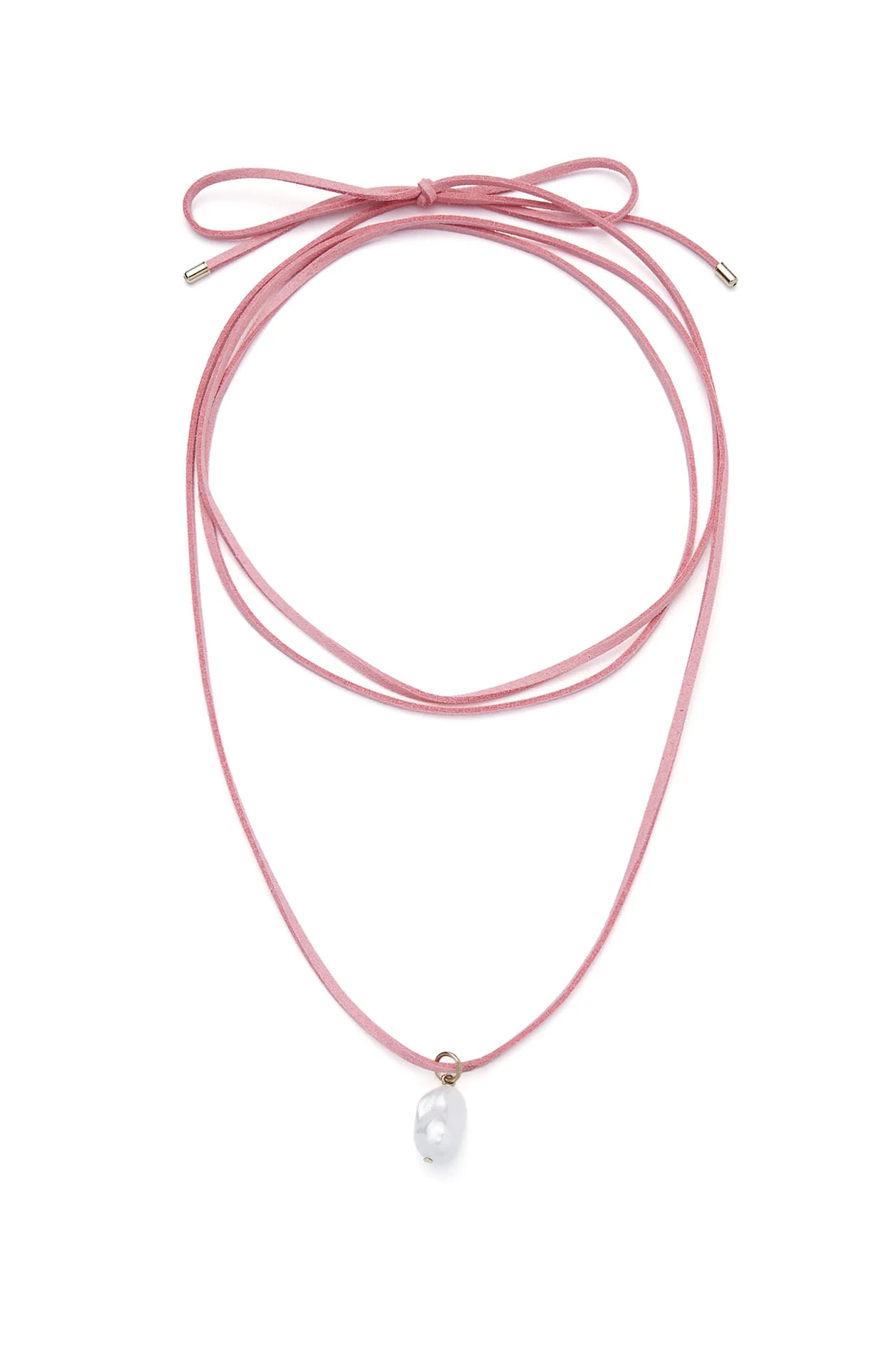 Romancing the Pearls Suede Tie Necklace - Image 4