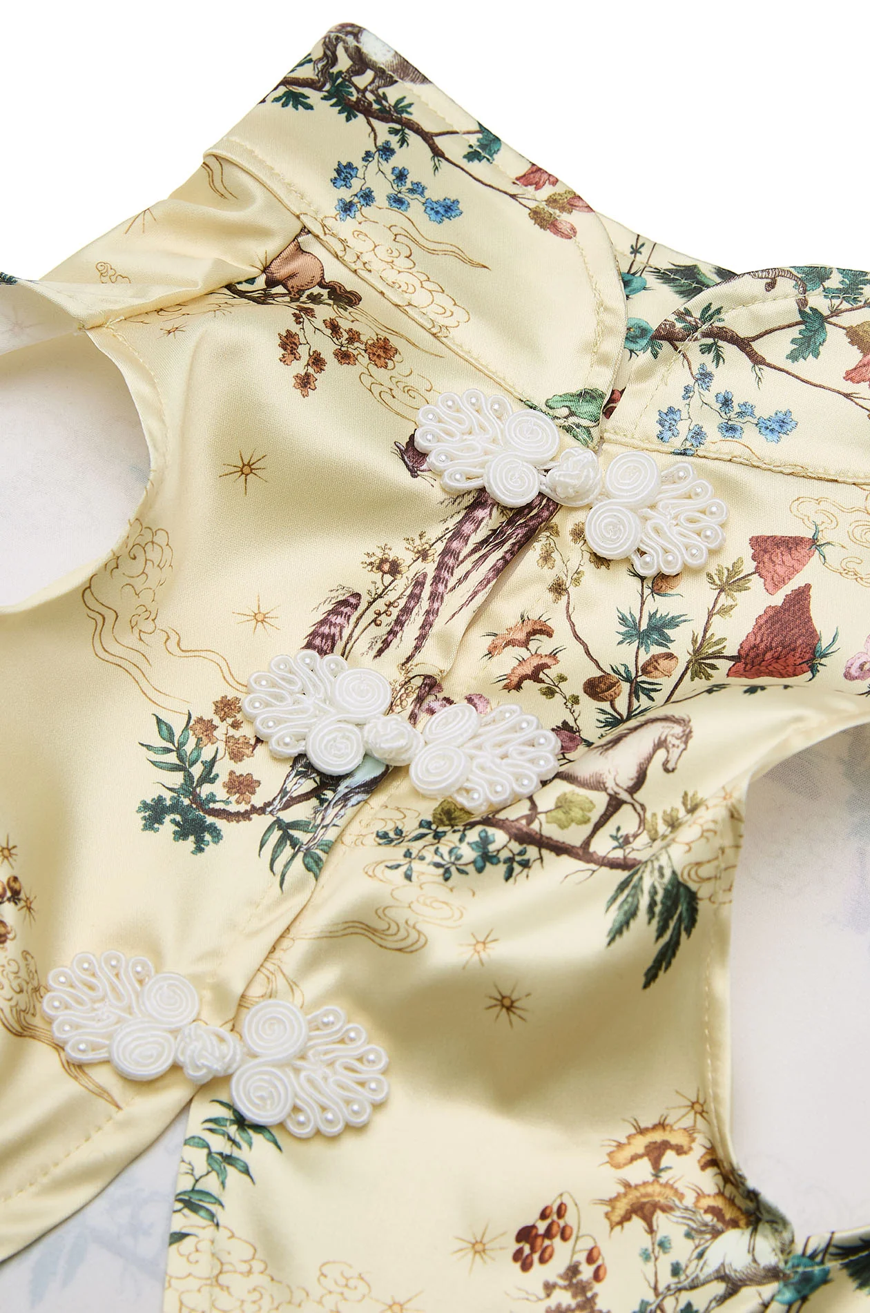 Yellow Motif Printed Satin Pet Cloth - Image 4