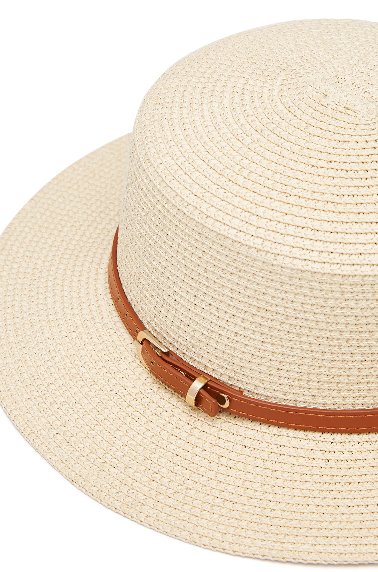 Faux Raffia Boater Hat - Image 3