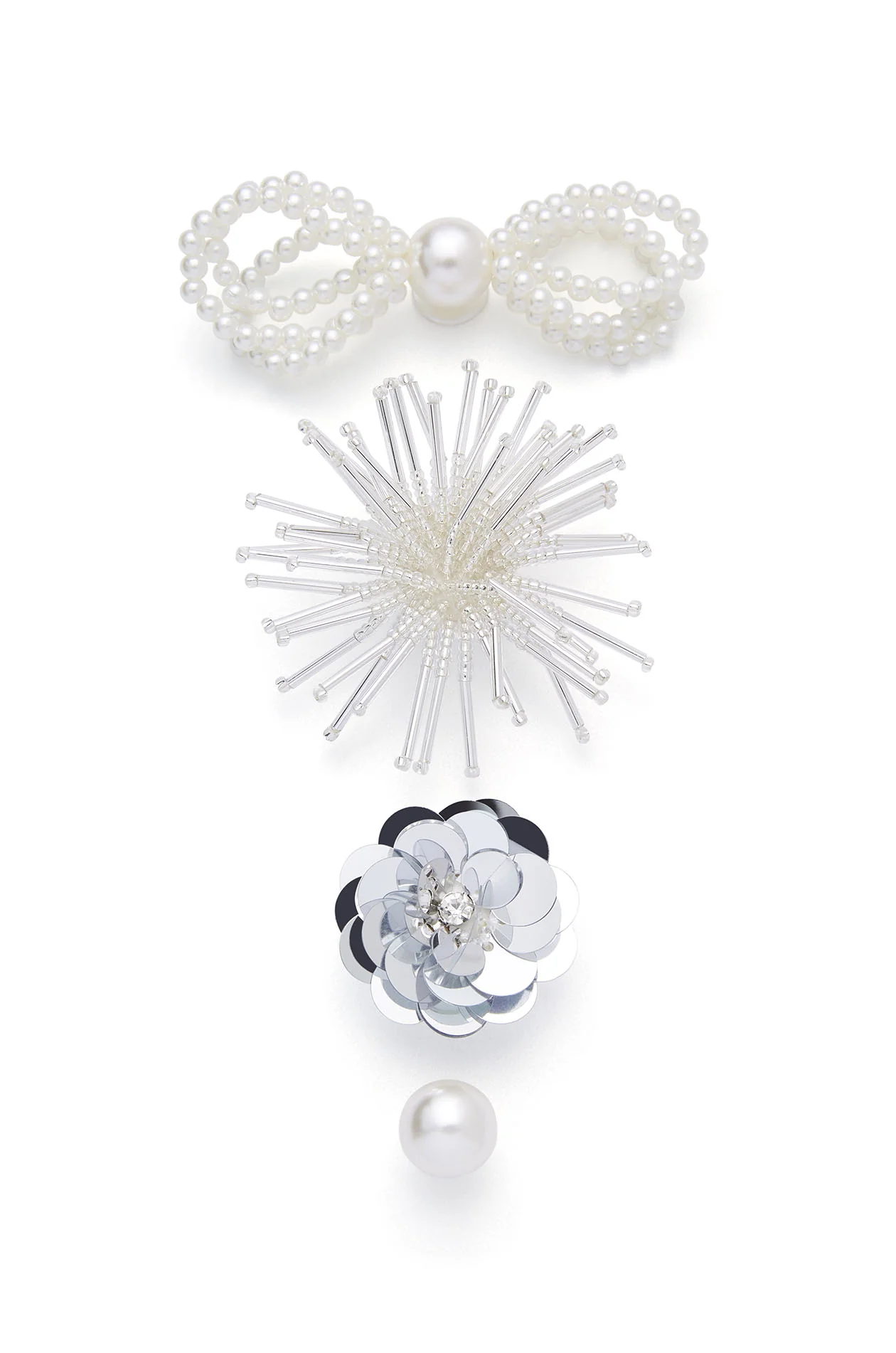 Pearl & Metallic Shoe Charm Set