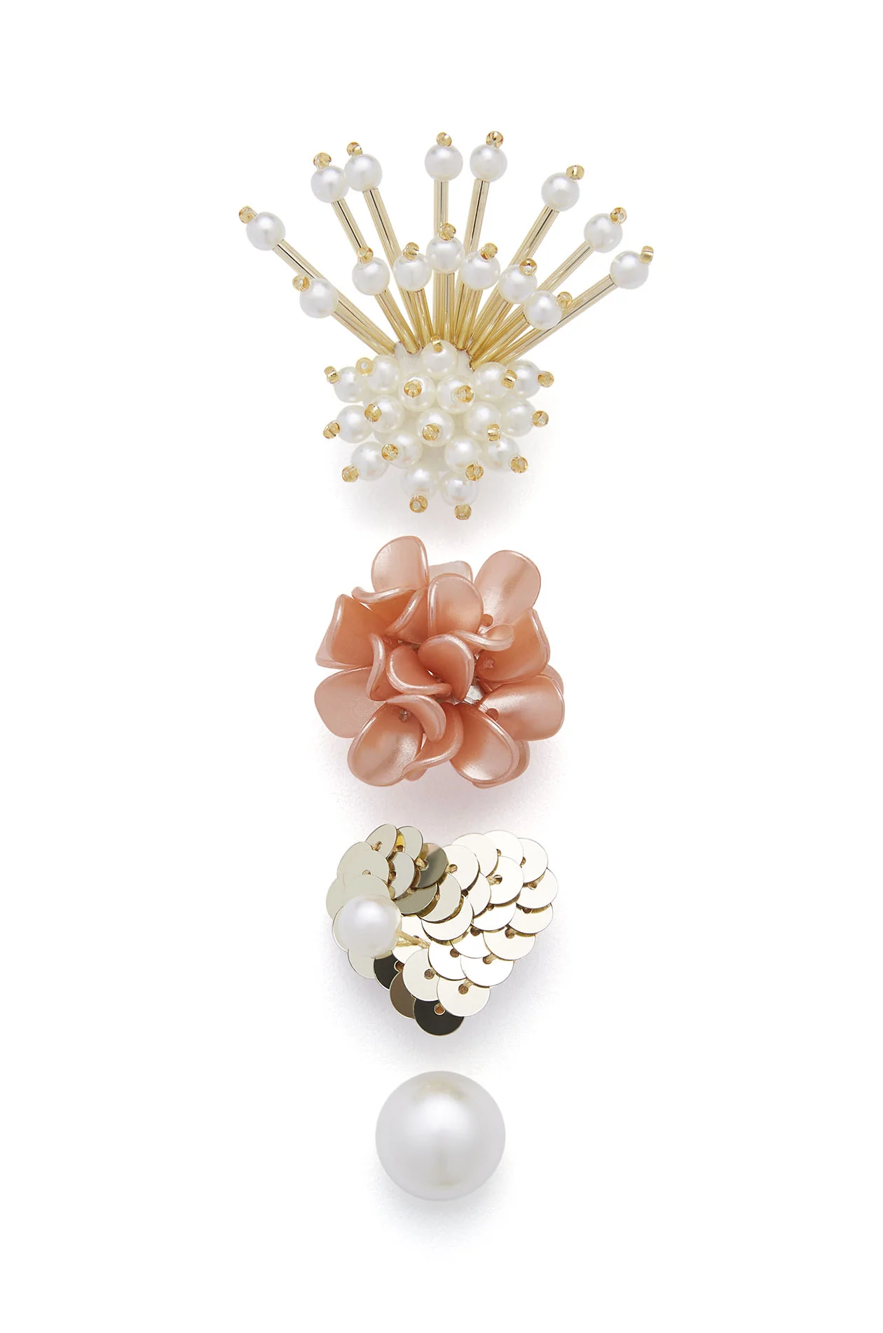 Pearl & Floral Shoe Charm Set