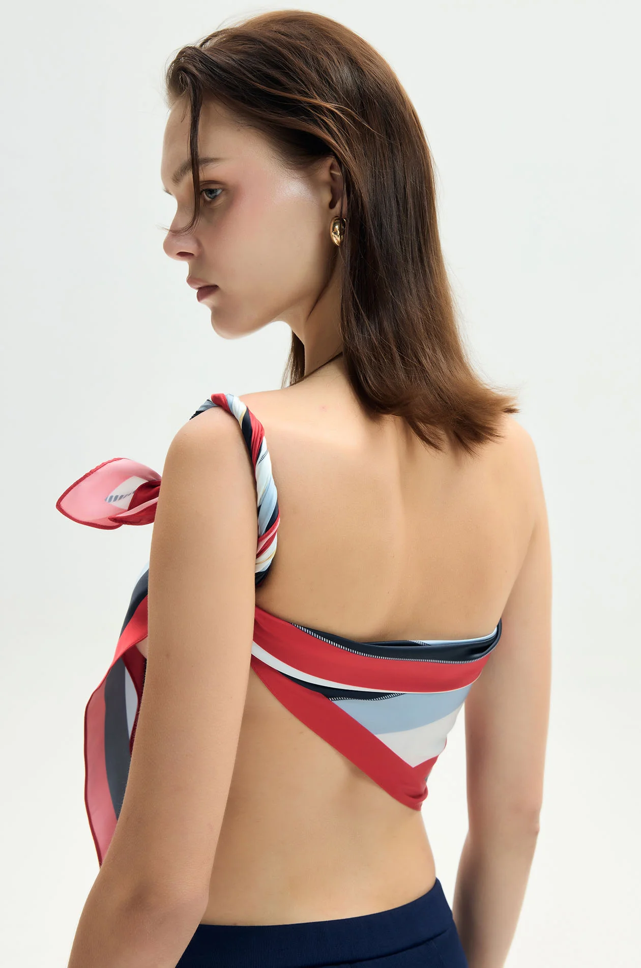 Nautical Striped Satin Scarf - Image 5