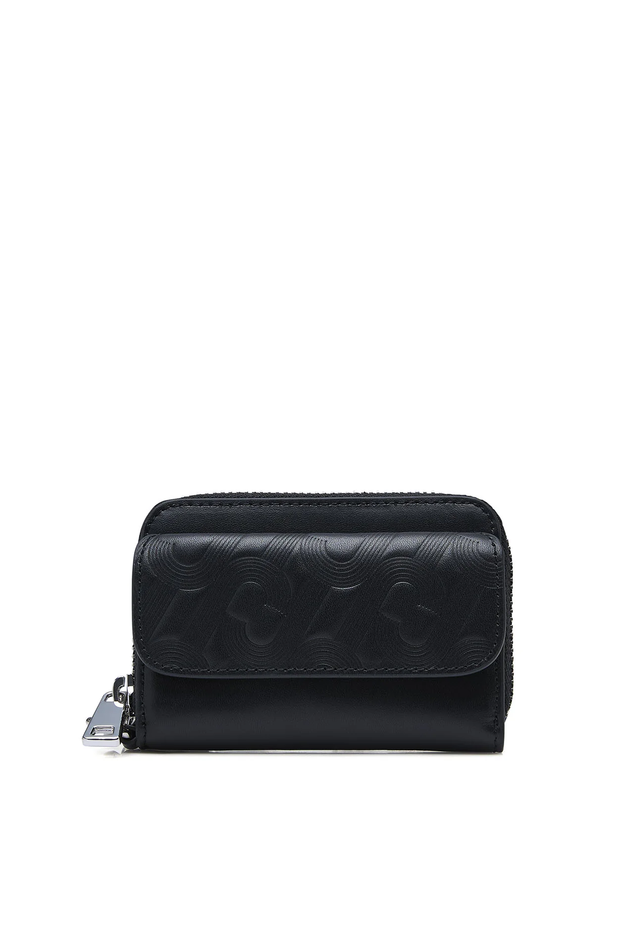Monogram Leather Wristlet Card Holder