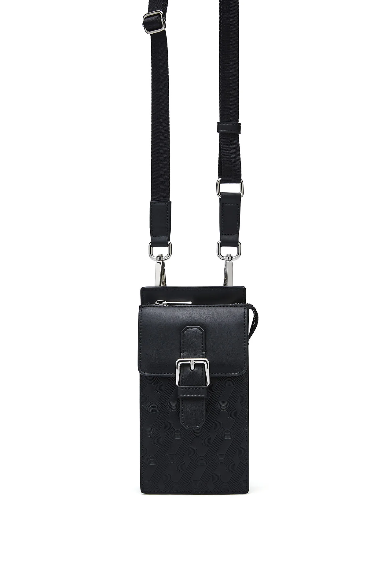 Monogram Faux Leather Phone Pouch