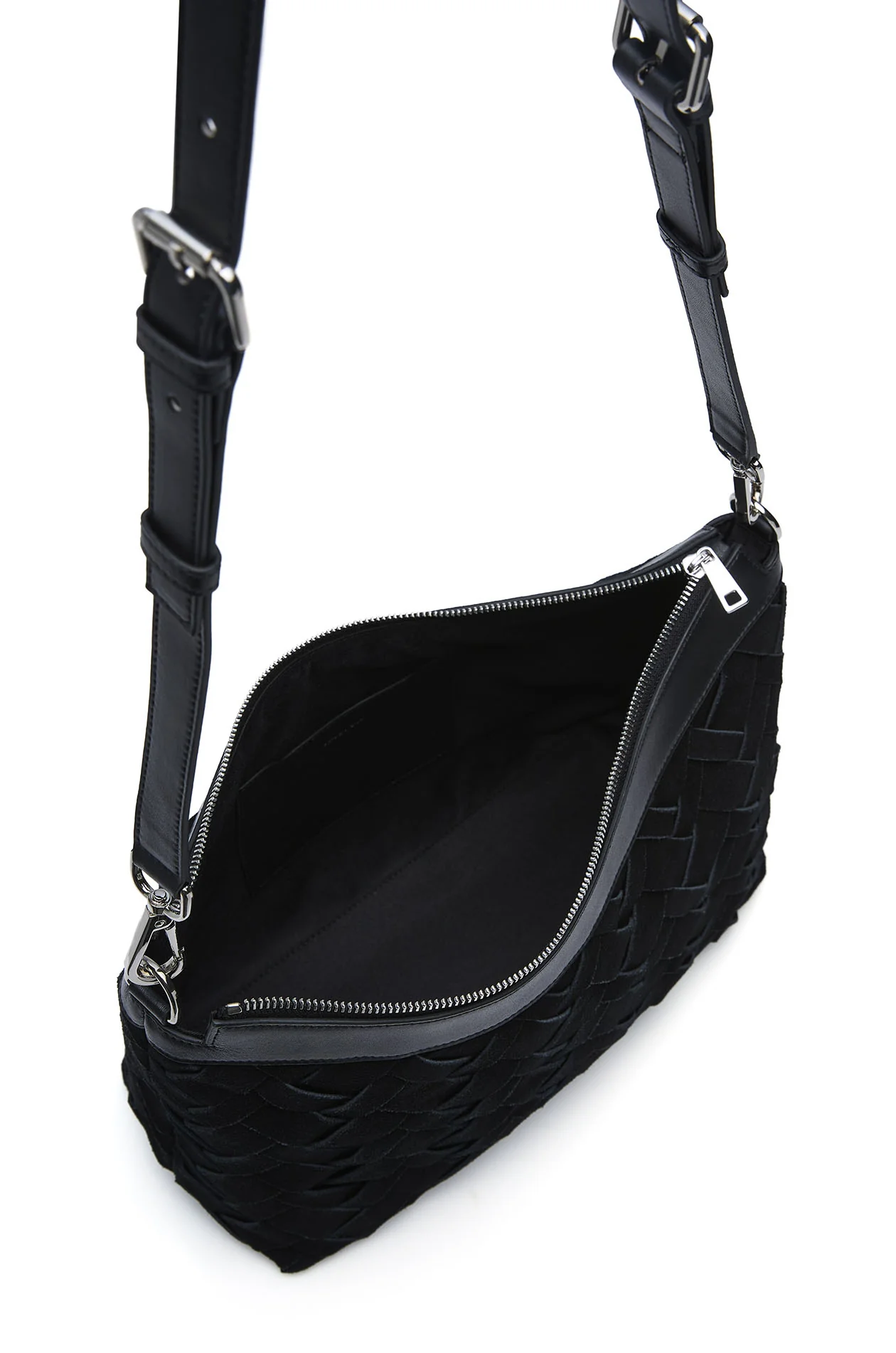 Interlaced Suede Crossbody Bag - Image 3