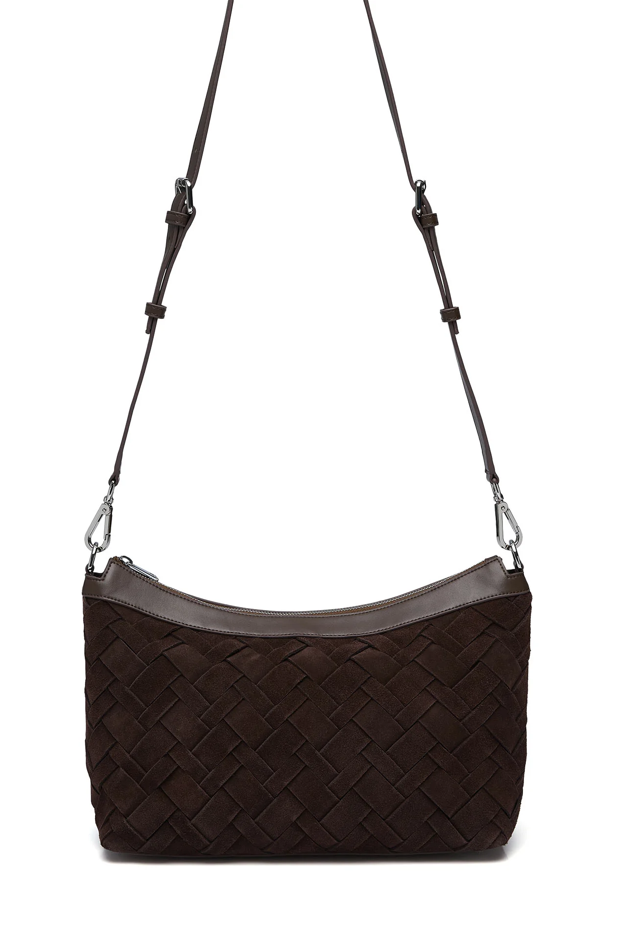 Interlaced Suede Crossbody Bag - Image 7