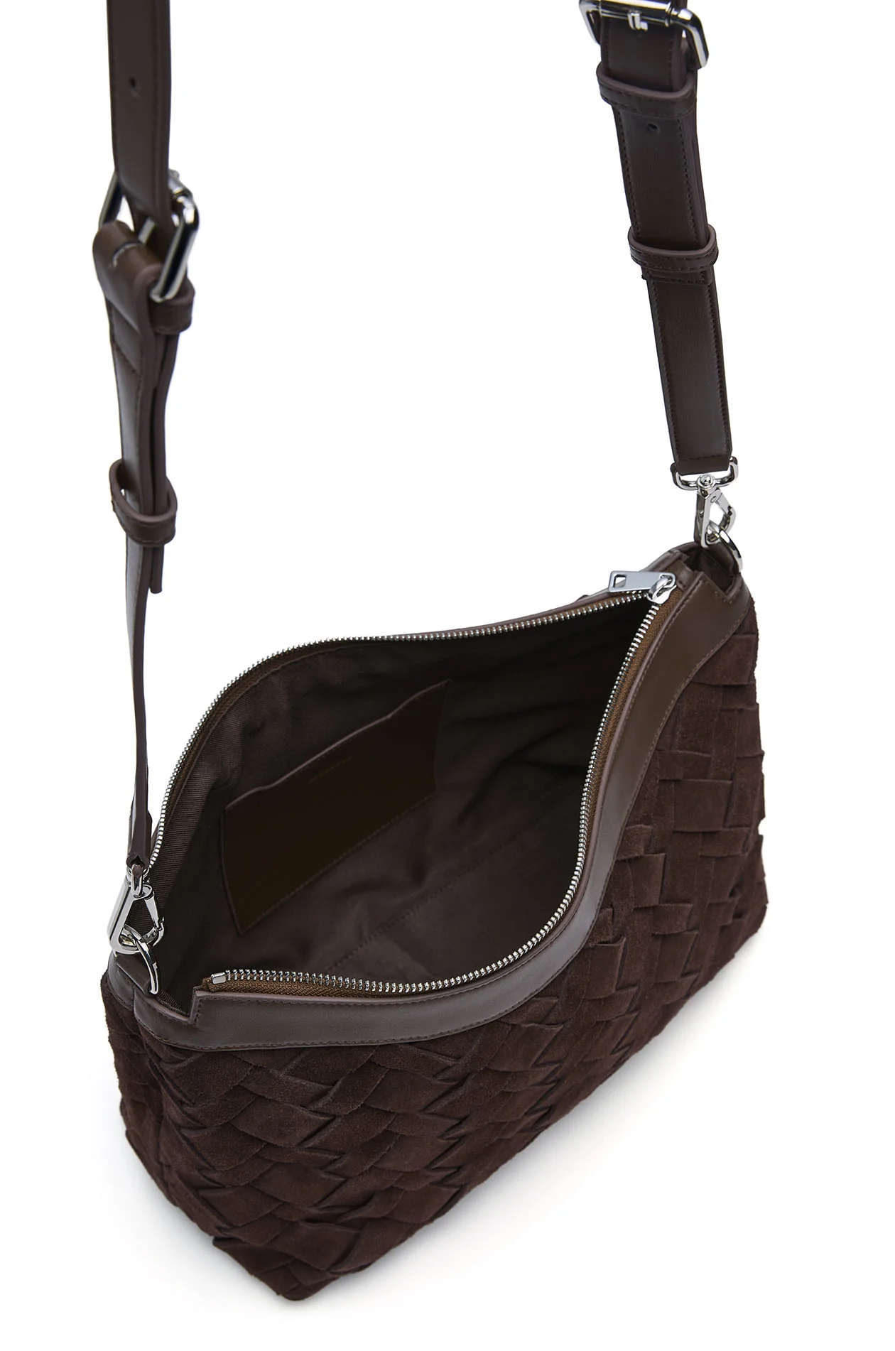 Interlaced Suede Crossbody Bag - Image 9