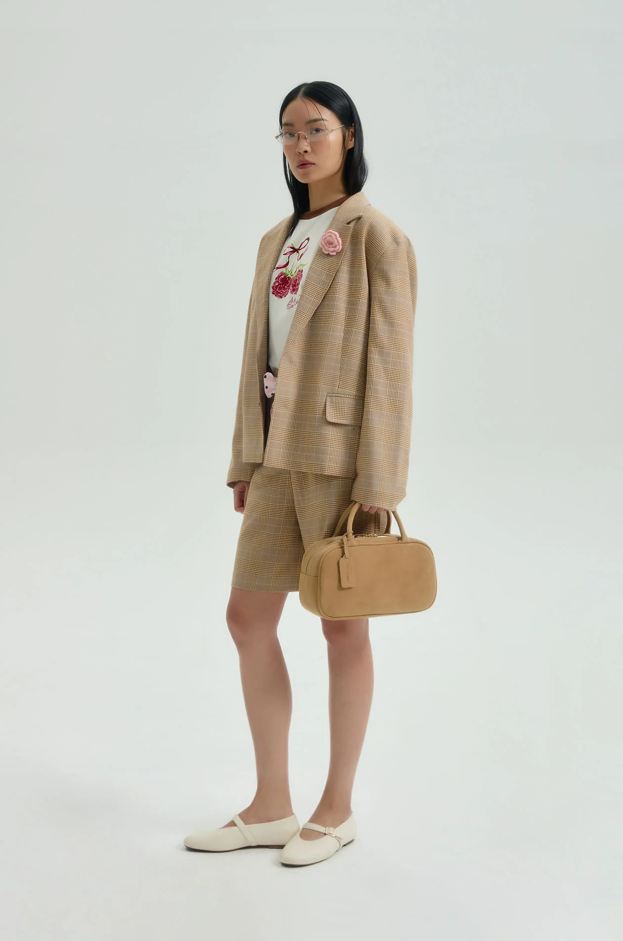 Suede East-West Handbag - Image 3