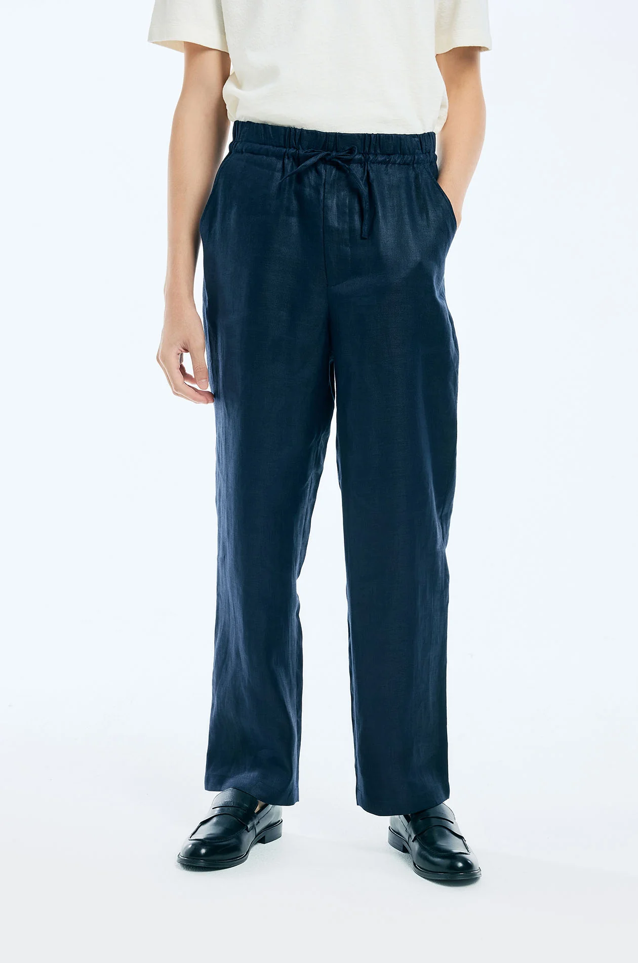 Drawstring Linen Easy Pants - Image 5